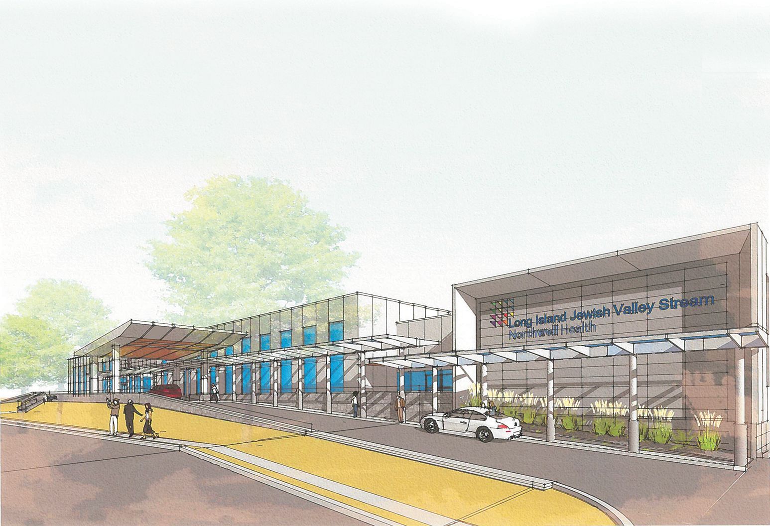 LIJ - Valley Stream rendering of facade
