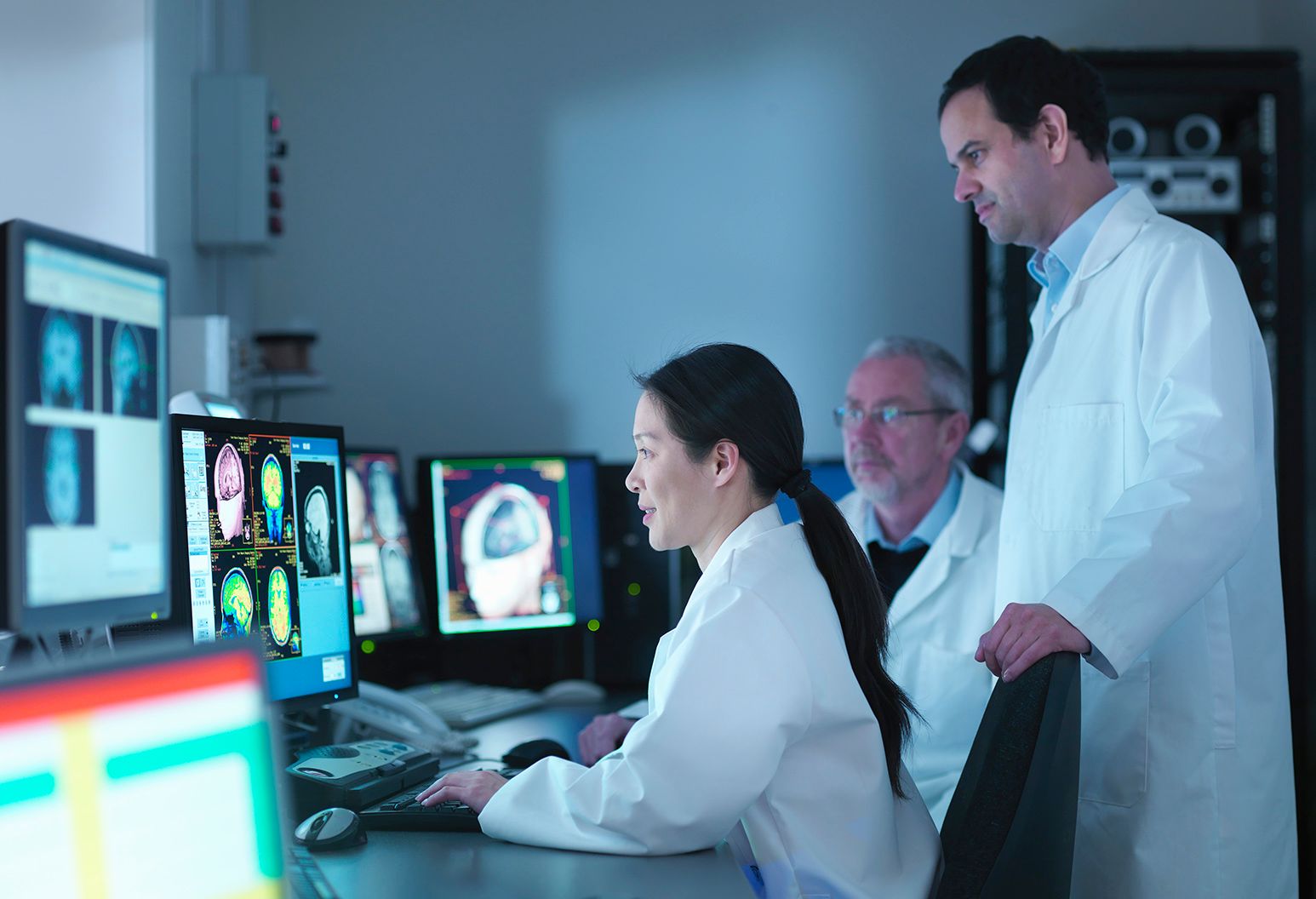 Clinicians review imaging