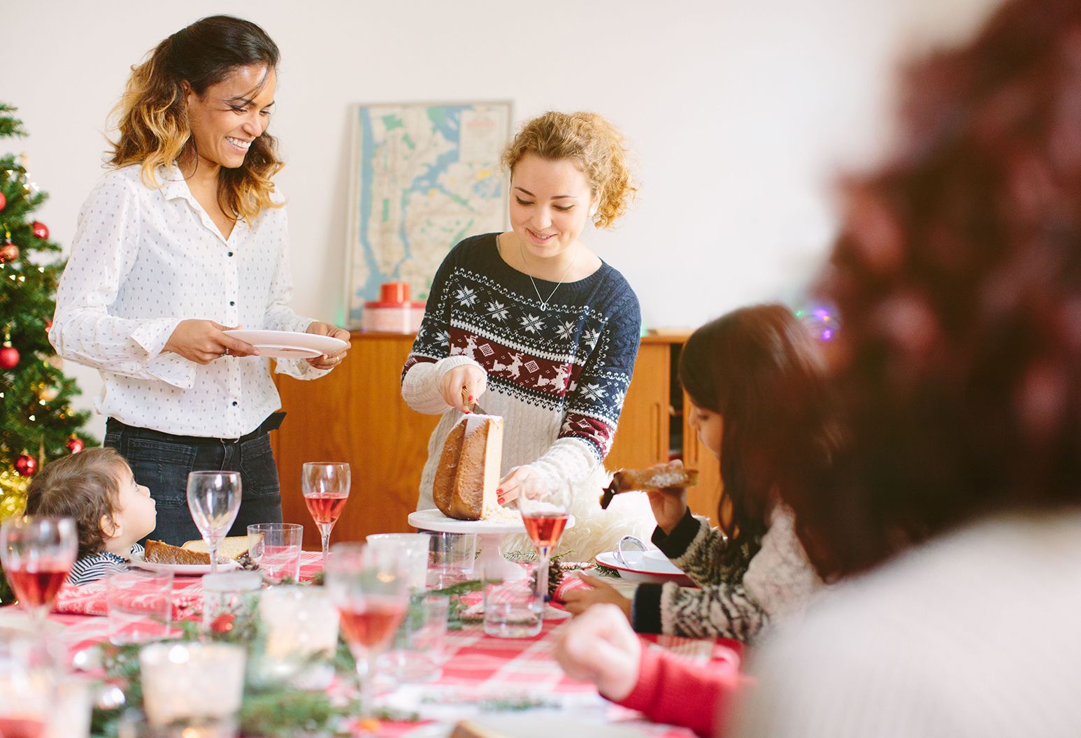 Family together at christmas