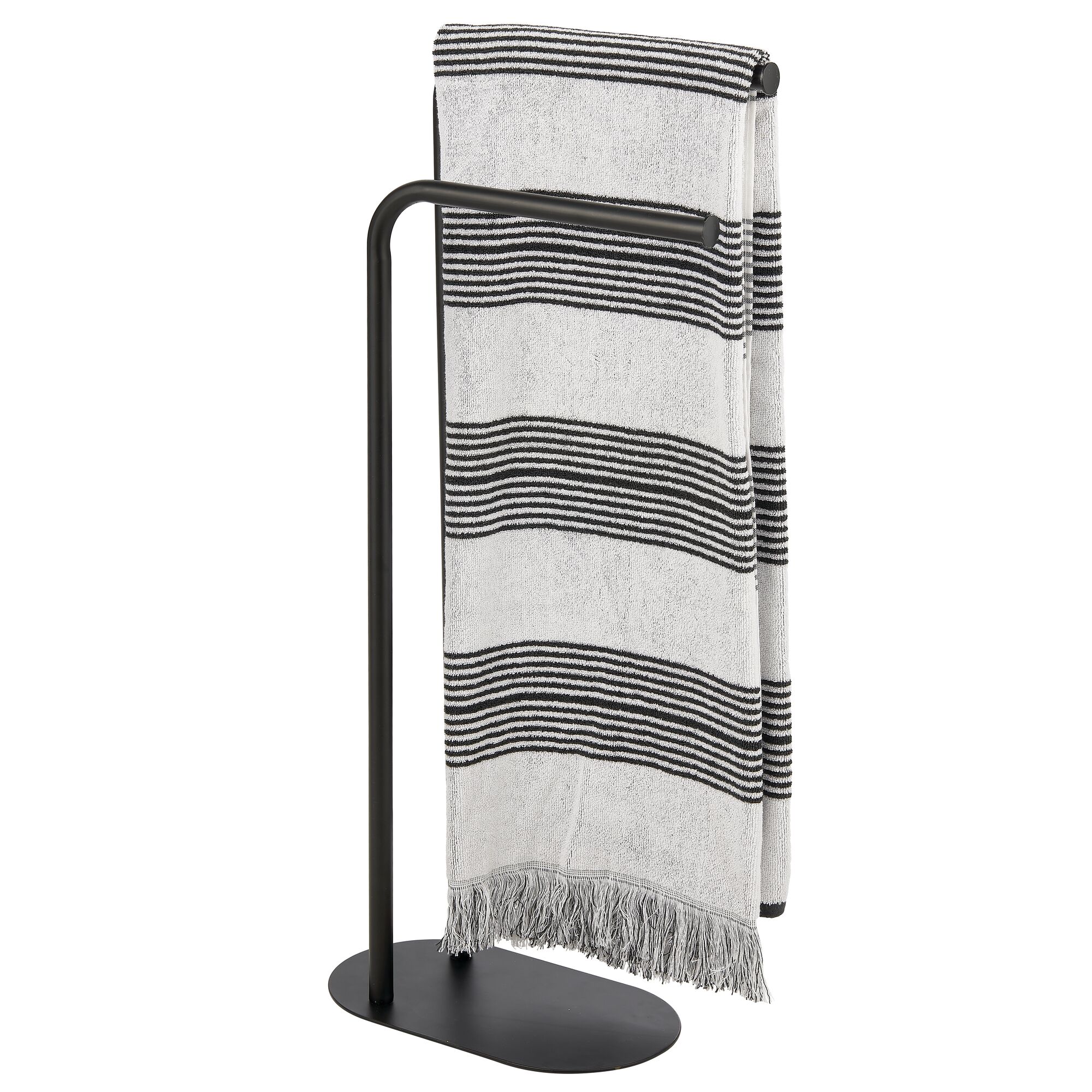 mDesign Tall Stainless Freestanding 2-Tier Towel Rack Holder Pedestal