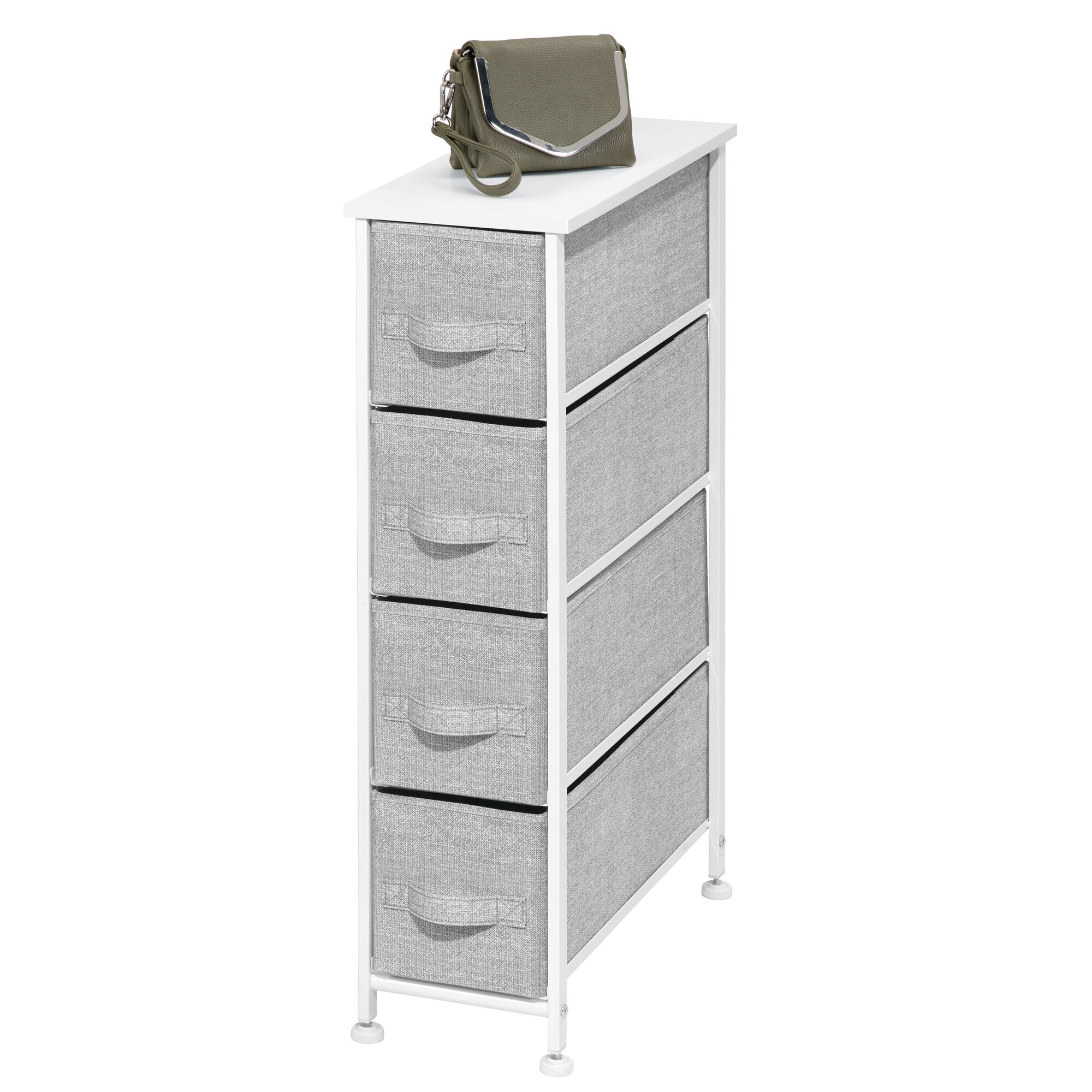 mDesign Narrow Dresser Storage Organizer Tower, 4 Drawers eBay