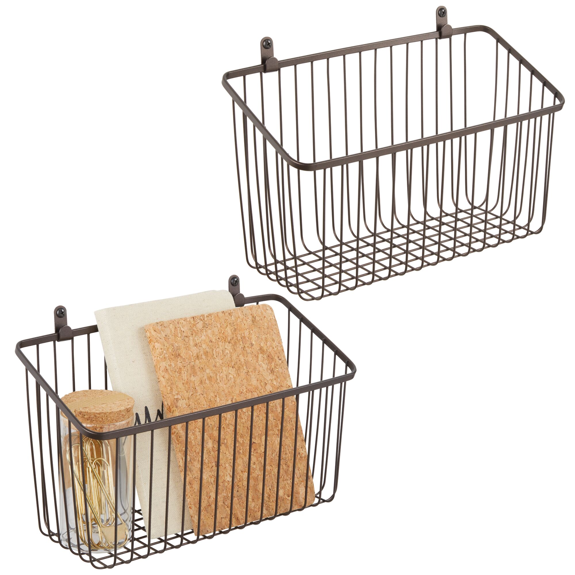 mDesign Metal Wall Mount Hanging Basket Bin for Home Storage, Small eBay