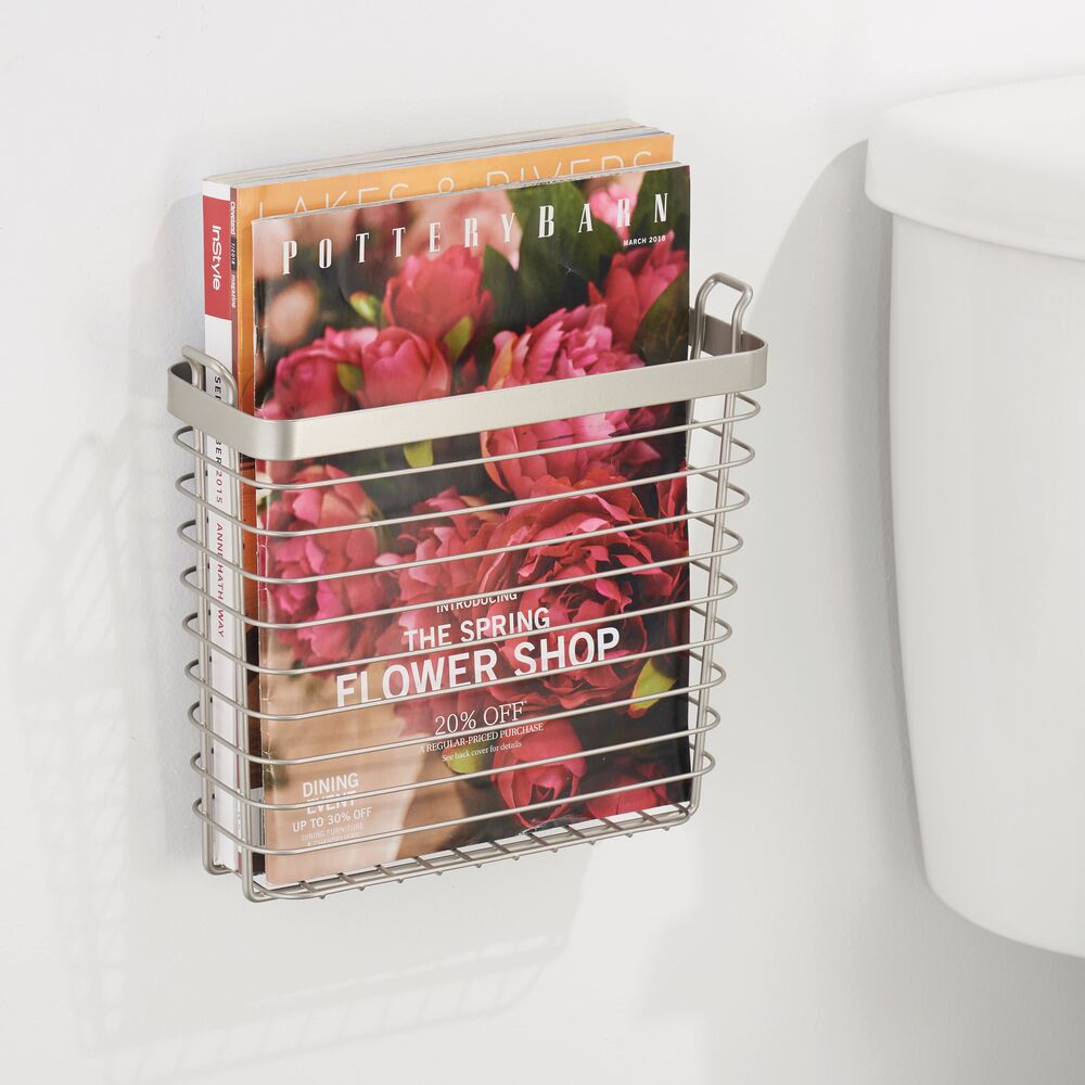 mDesign Metal Wire Wall Mount Magazine Rack, Compact Book Holder eBay