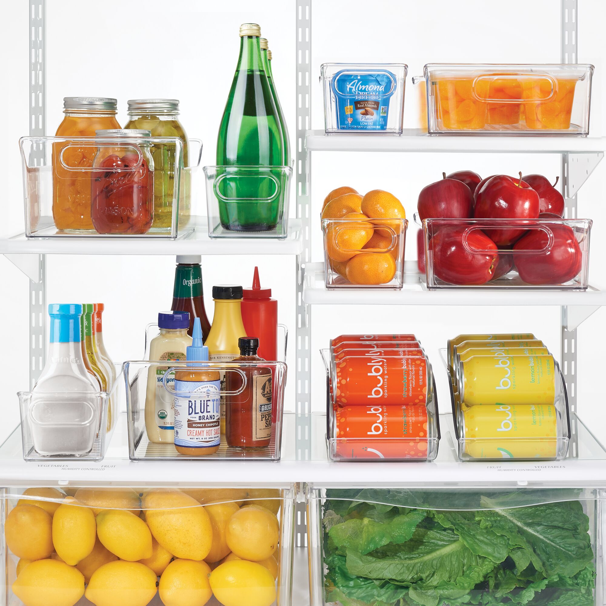 mDesign Plastic Kitchen Pantry Cabinet Food Storage Bin ...