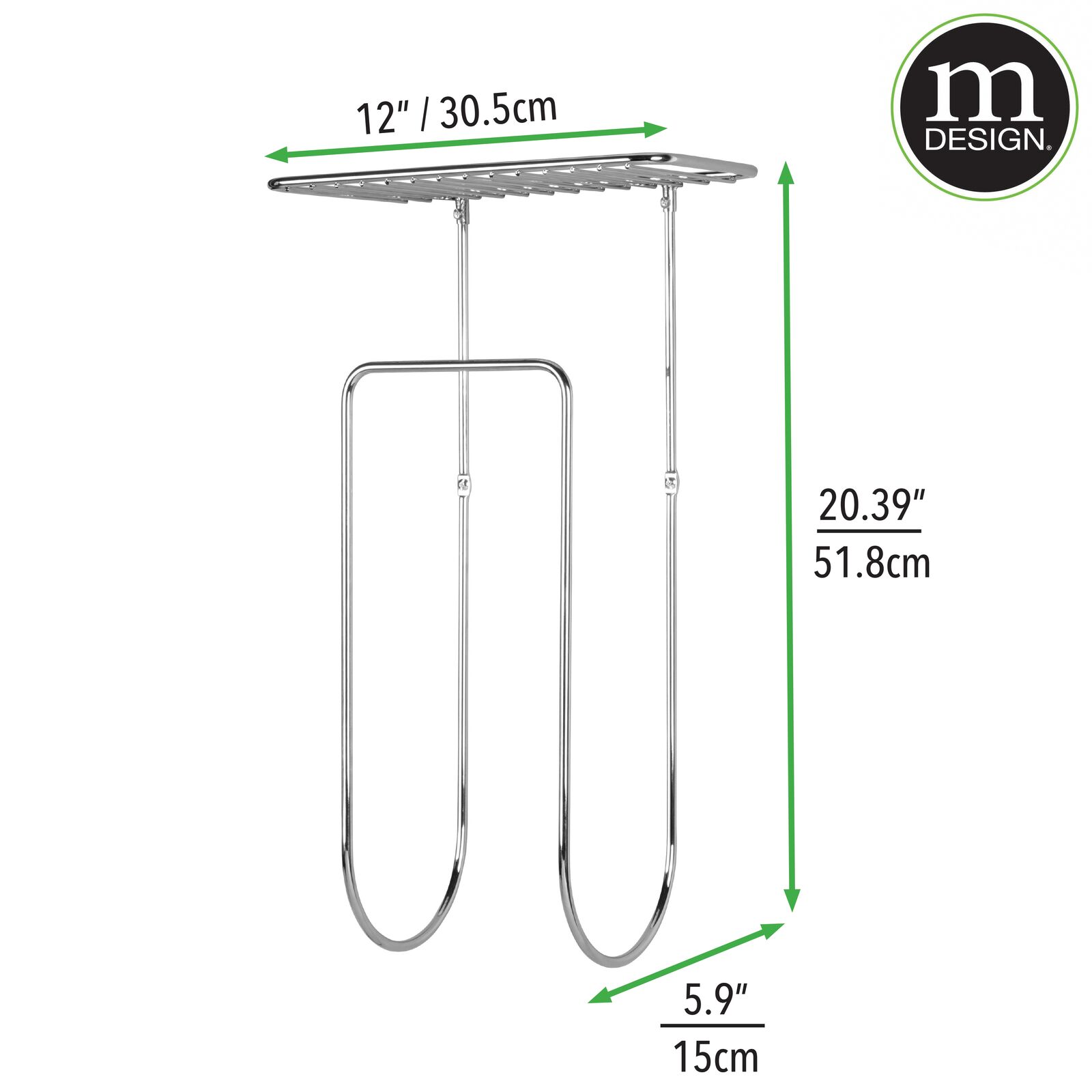 mDesign Steel Wall Mount Towel Rack Holder Organizer with Storage Shelf