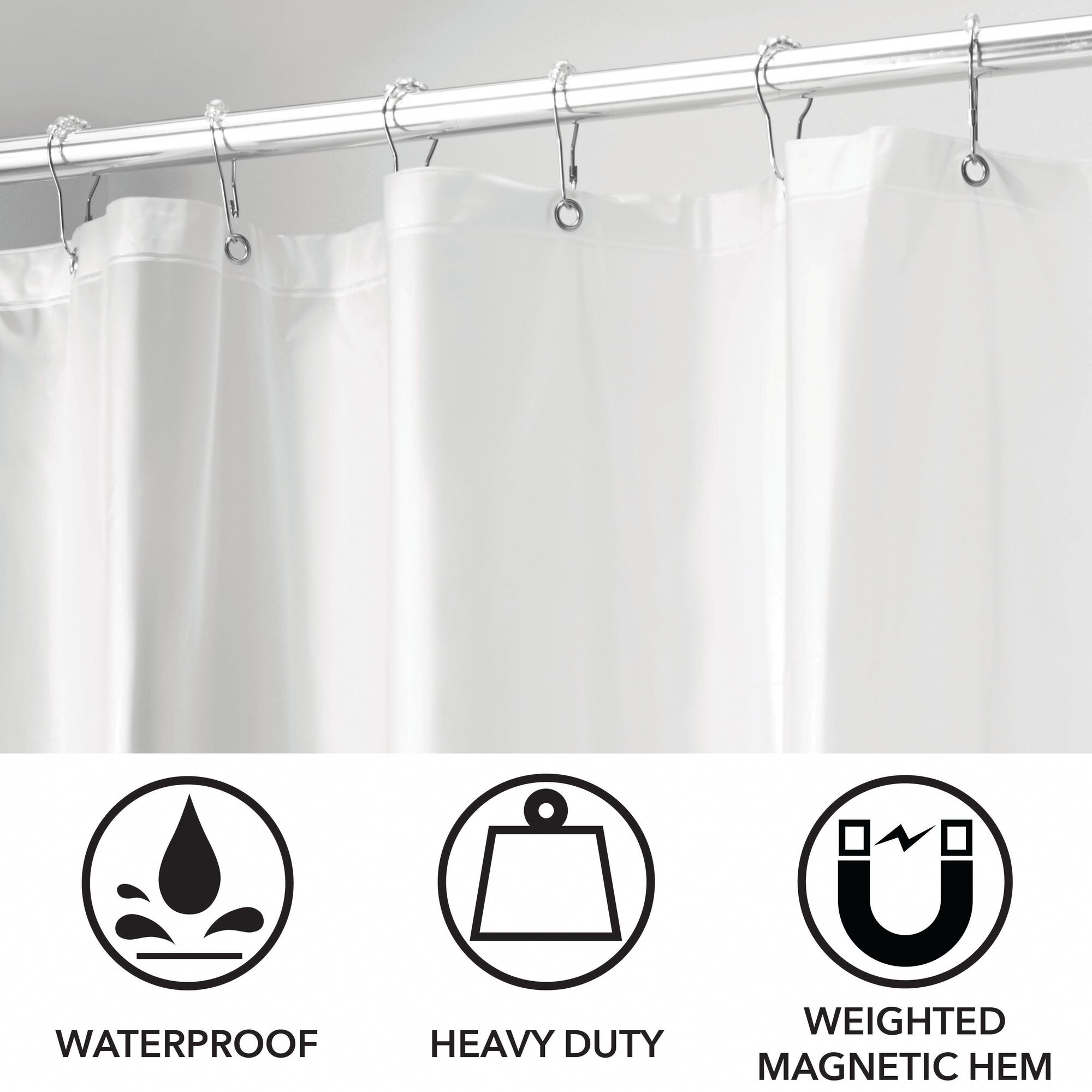 Mdesign Long Waterproof Vinyl Shower Curtain Liner 72 X 84 Ebay