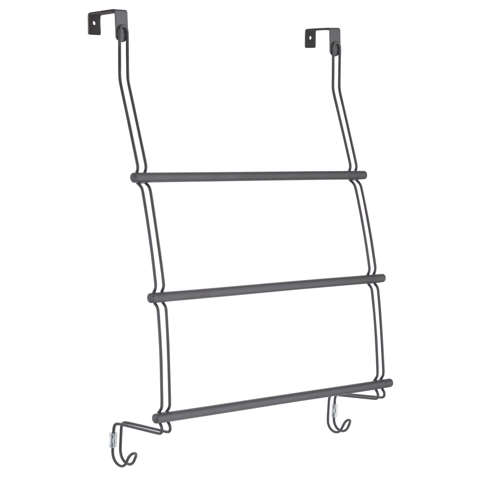 mDesign Metal Over Door Towel Rack Holder for Bathroom, 2 Hook