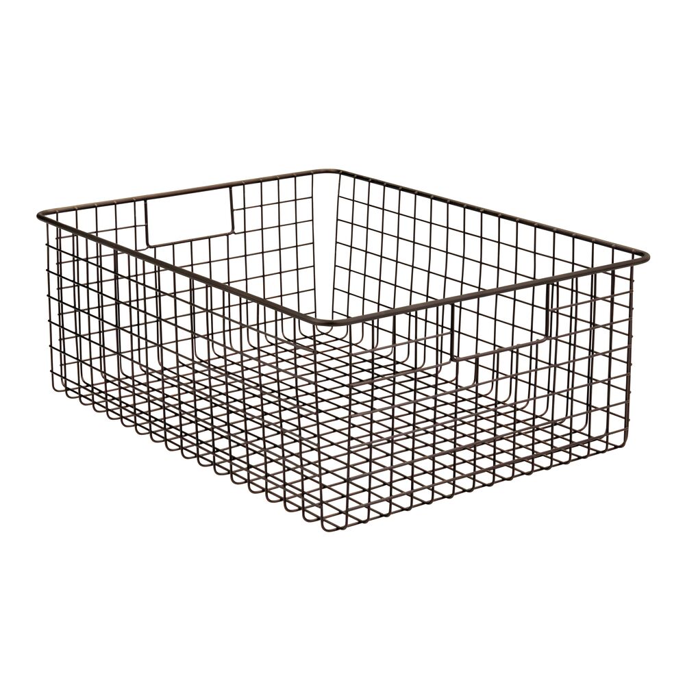 mDesign Large Metal Wire Storage Basket Bin with Handles for Closets eBay