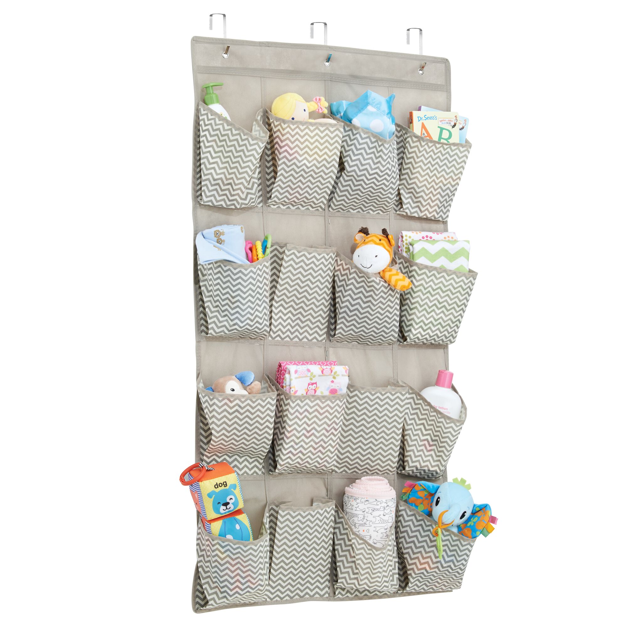 mDesign Fabric Over Door Hanging Child/Kids Storage Organizer eBay
