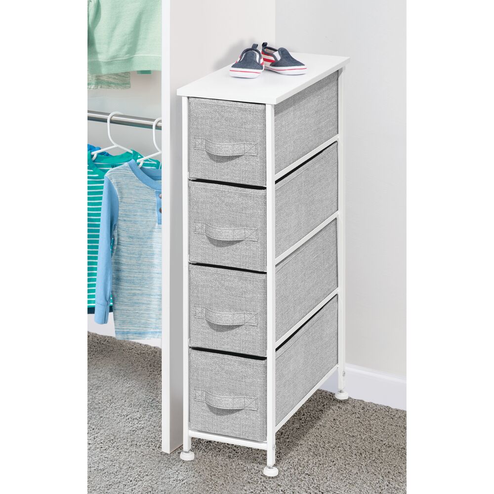 mDesign Narrow Dresser Storage Organizer Tower, 4 Drawers eBay
