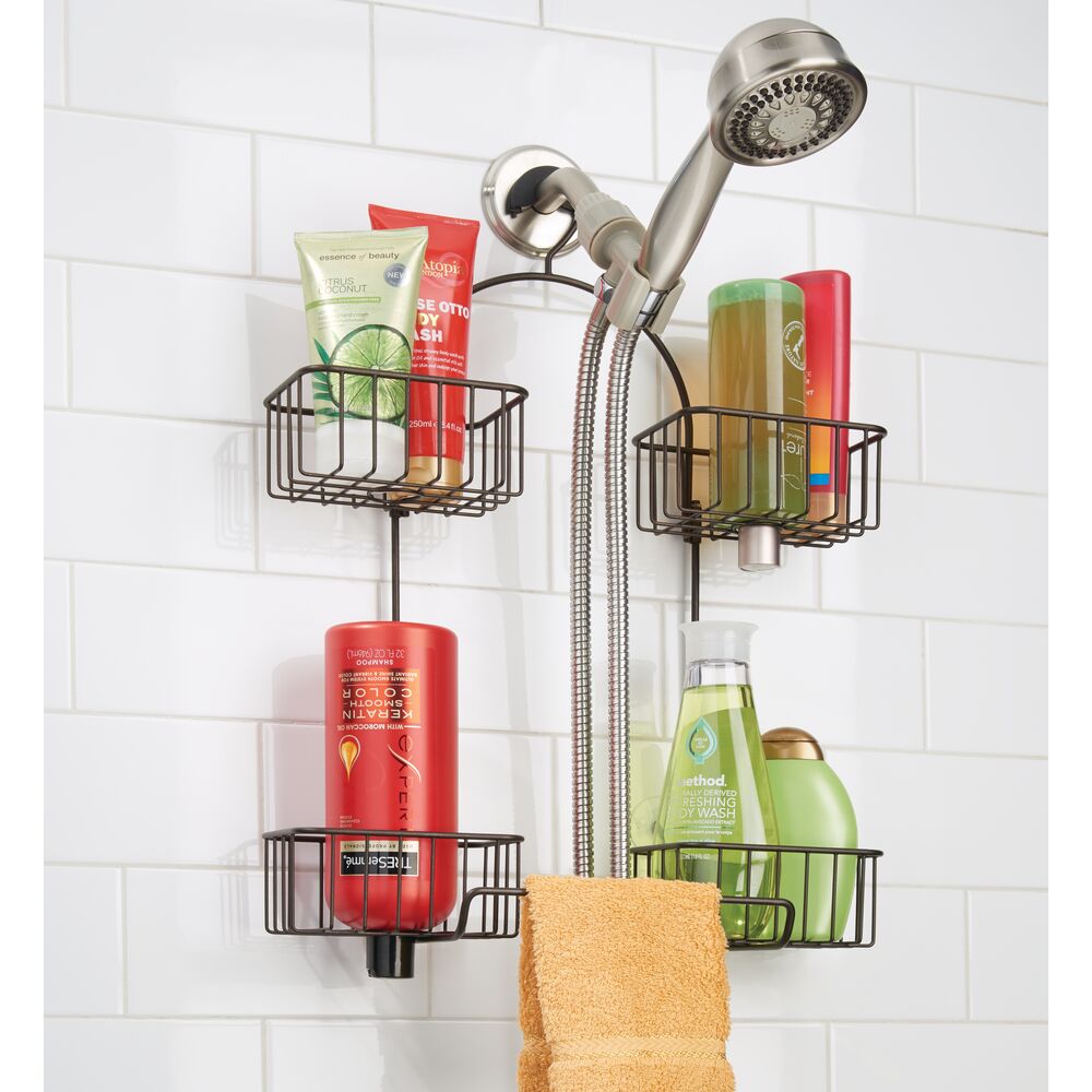 mDesign Shower Caddy for Hand Held Shower Head and Hose, 4 Baskets eBay