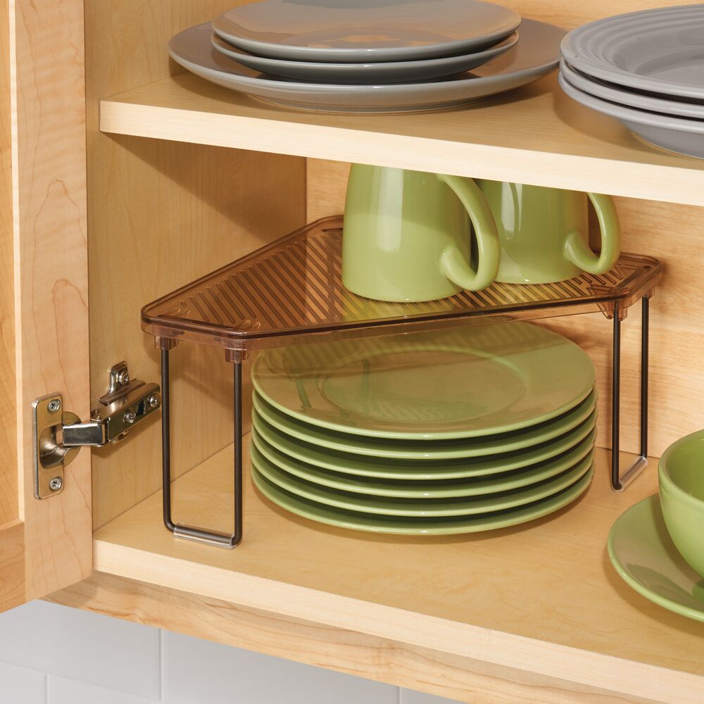 mDesign Corner Stackable Organizer Shelf for Kitchen eBay