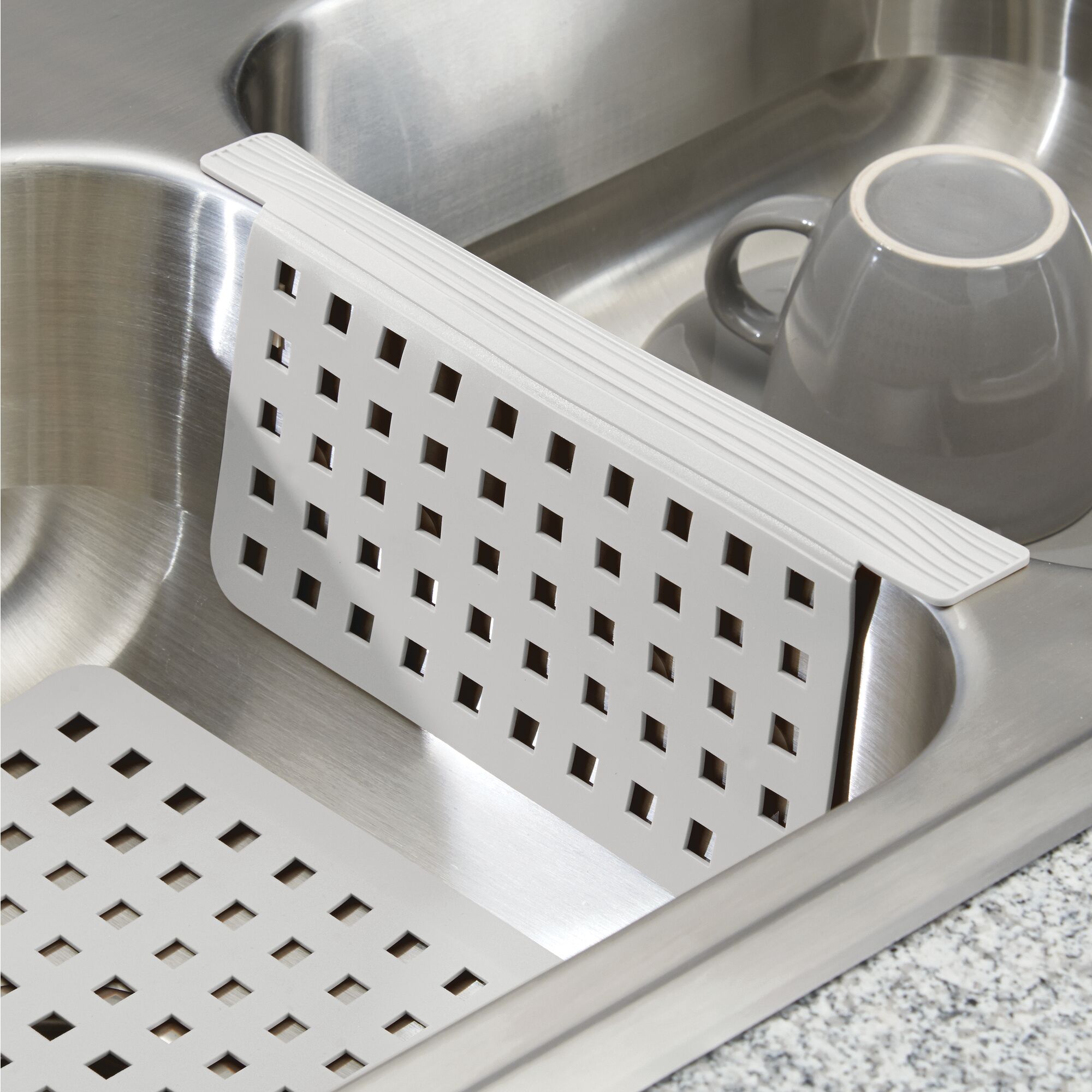 mDesign Kitchen InSink Protector Set 1 Sink Saddle, 2 Large Sink