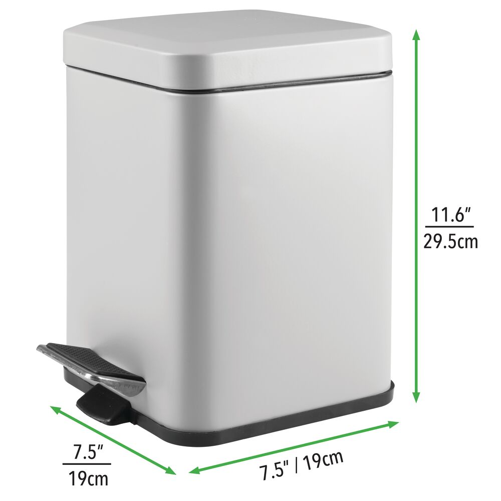mDesign Small Square Step Trash Can Garbage Bin, Removable Liner, 6L eBay