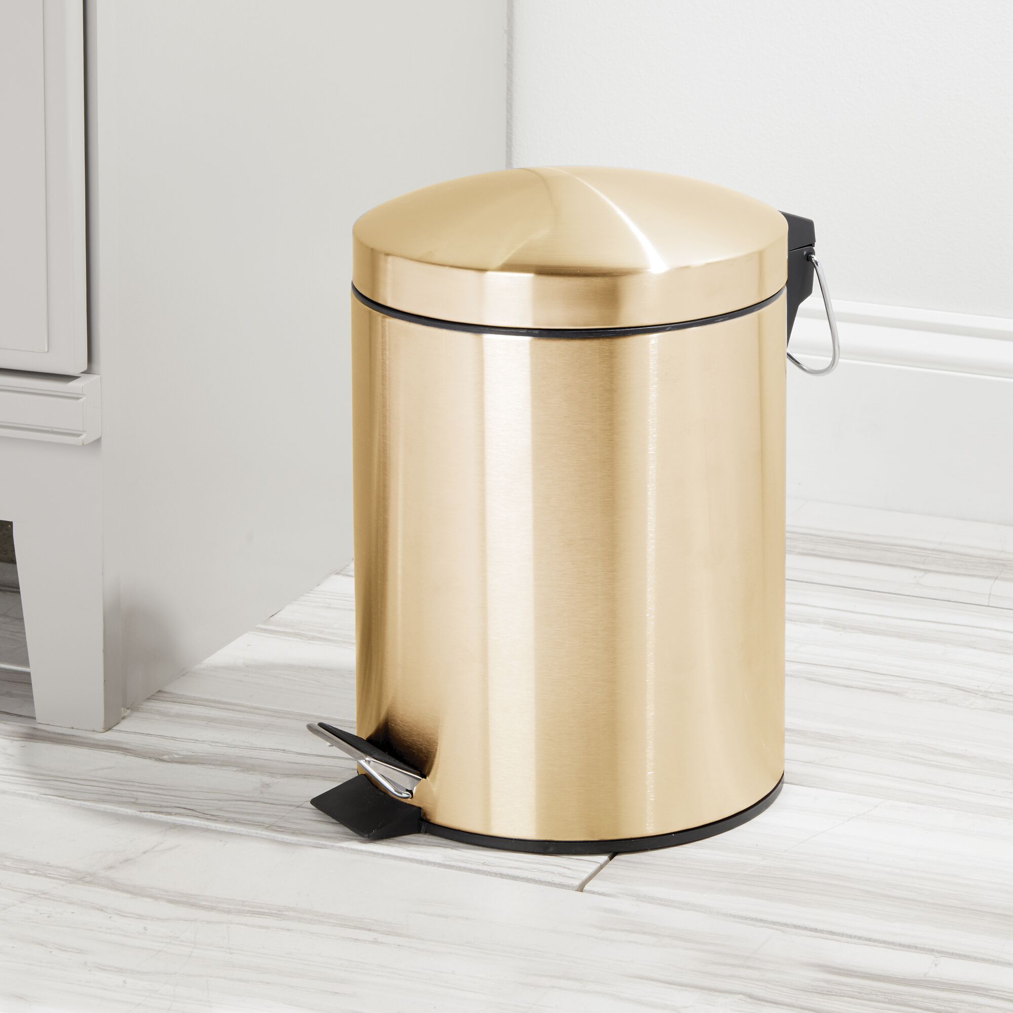 mDesign Small Metal Step Trash Can, Removable Liner, 1.3 Gallon eBay