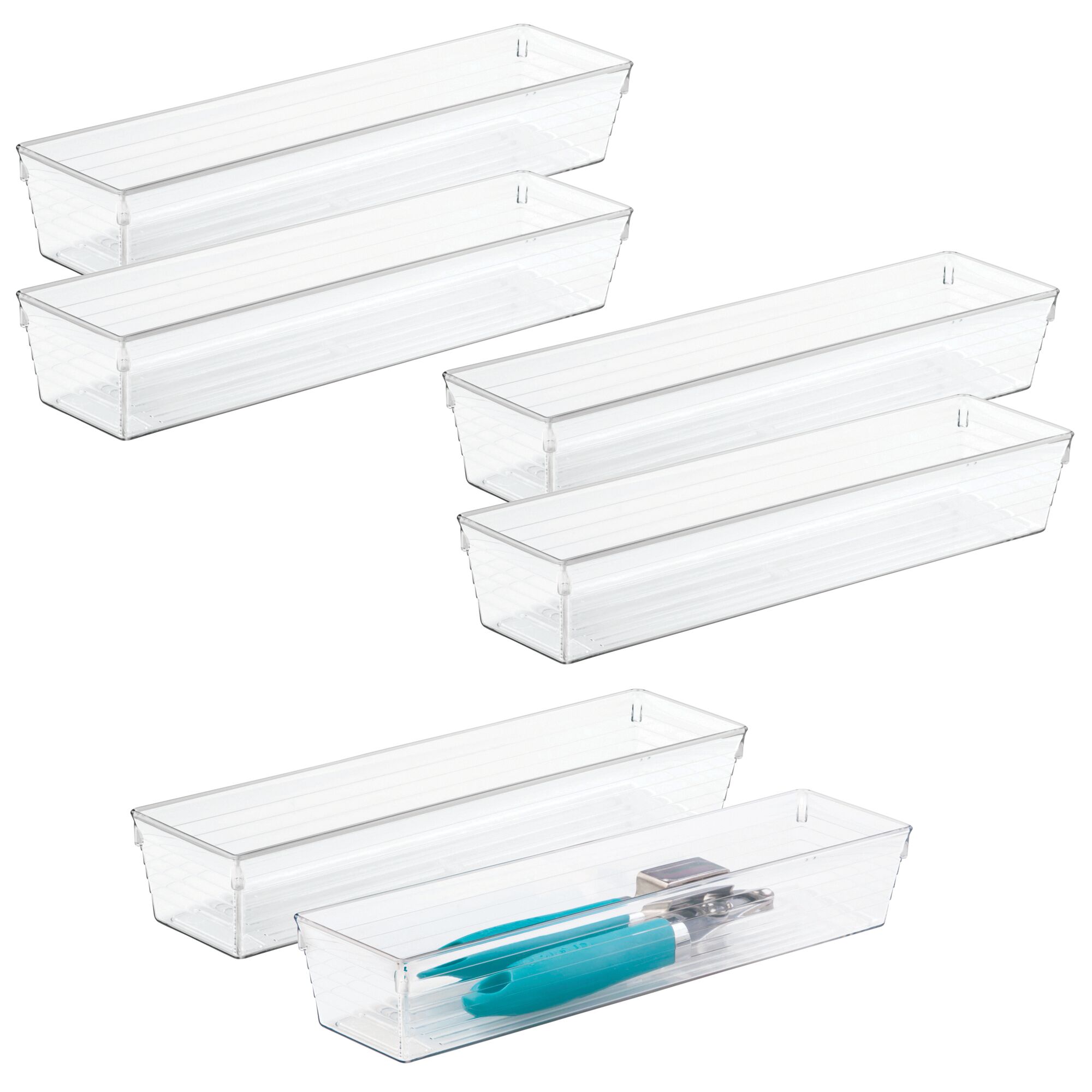 Mdesign Plastic Kitchen Cabinet Drawer Organizer Tray 12 Long Ebay