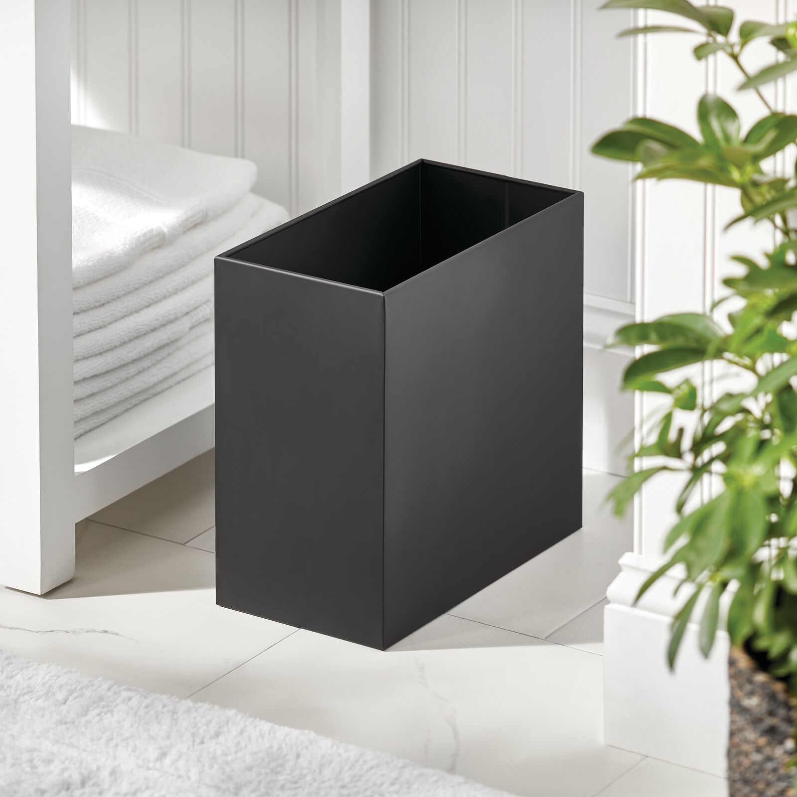mDesign Small Metal Rectangular Trash Can Wastebasket, Garbage Bin eBay