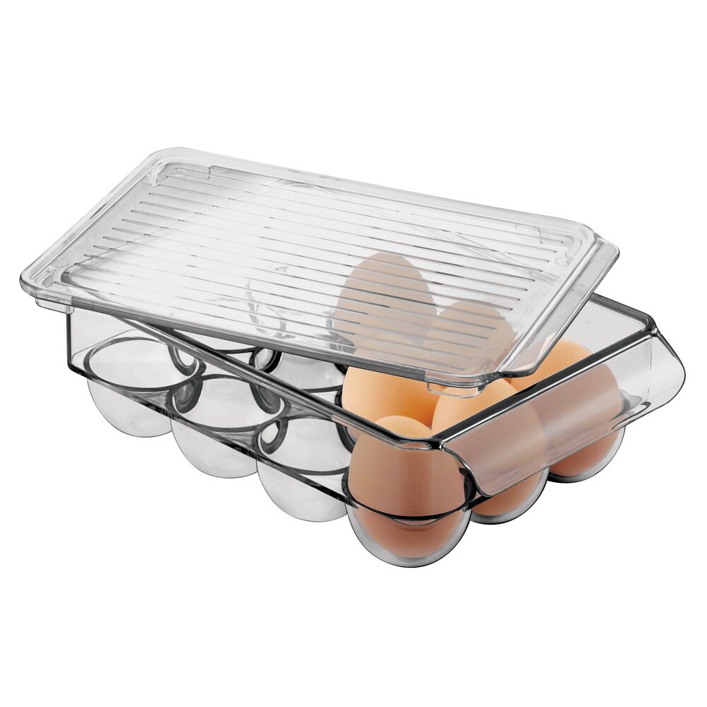 mDesign Plastic Stackable Egg Tray Holder Container, 12 Eggs eBay
