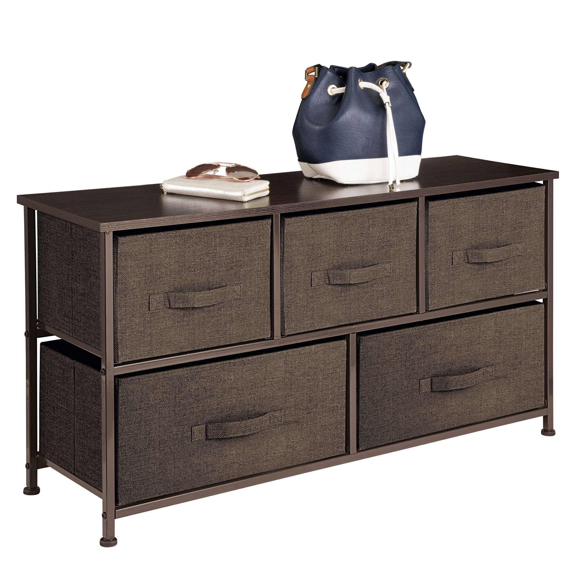 mDesign Extra Wide Dresser Storage Tower with 5 Drawers eBay