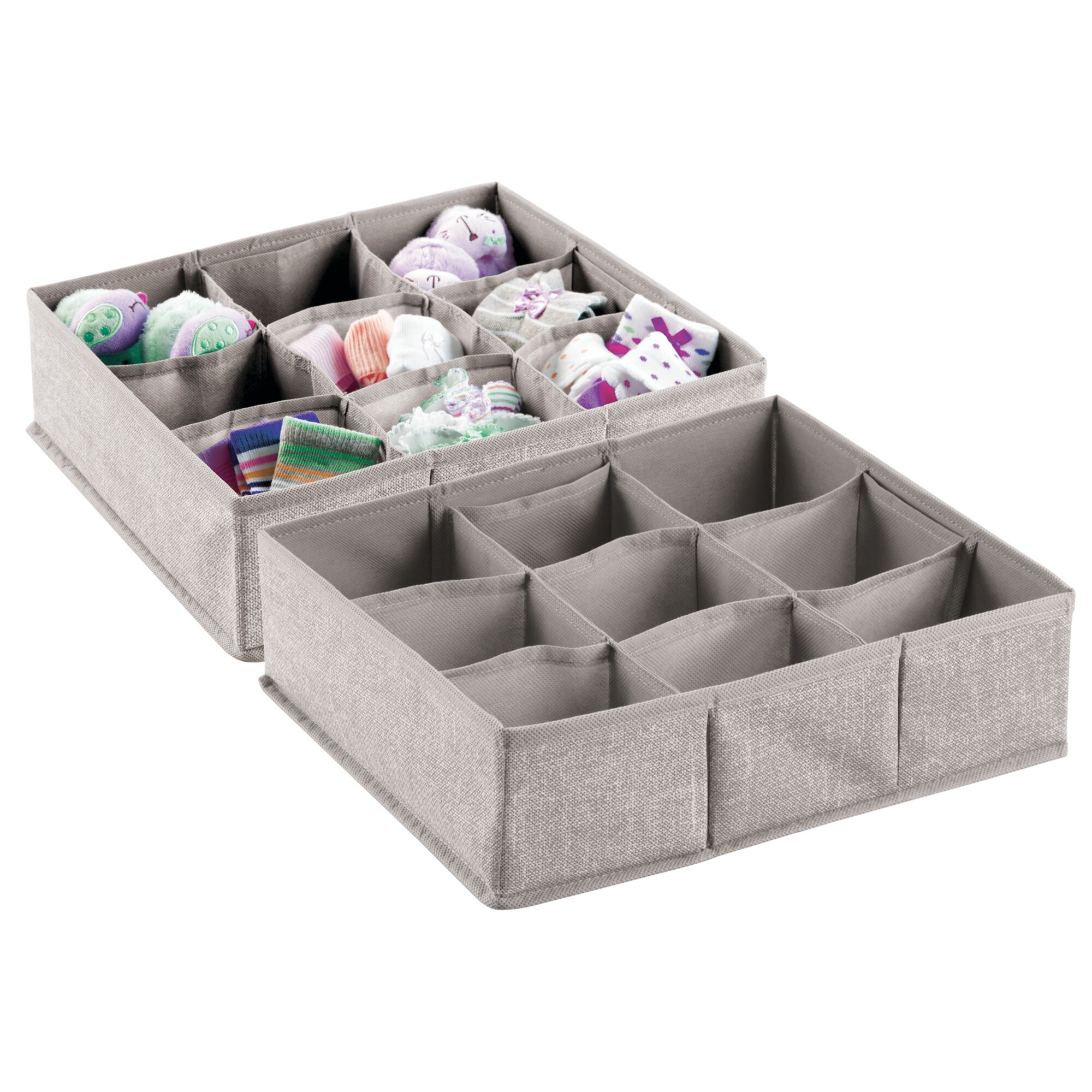Mdesign Fabric 9 Section Drawer Closet Storage Organizer For Kids