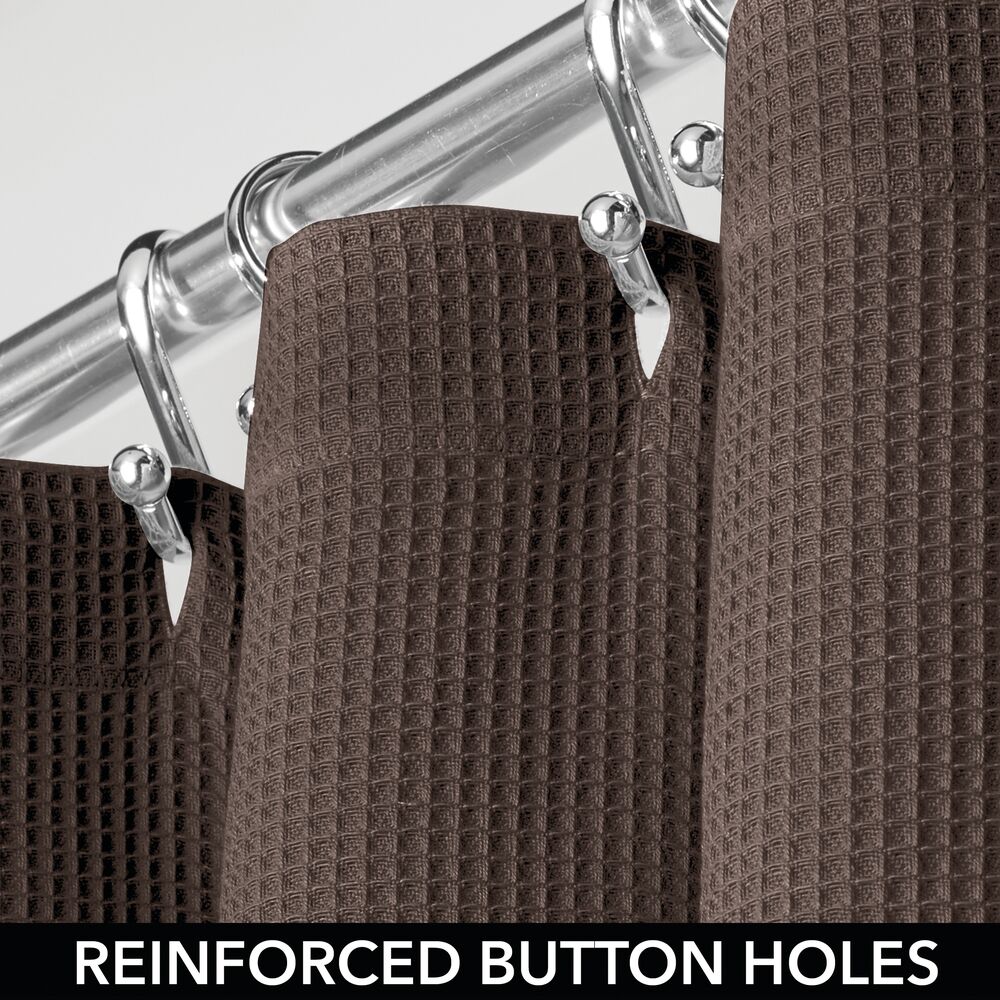 mDesign EXTRA LONG Cotton Waffle Weave Fabric Shower Curtain, 72" x 96