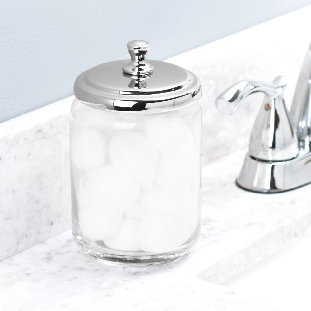 mDesign Glass Storage Apothecary Jar for Bathroom Vanity, 3 Pack eBay
