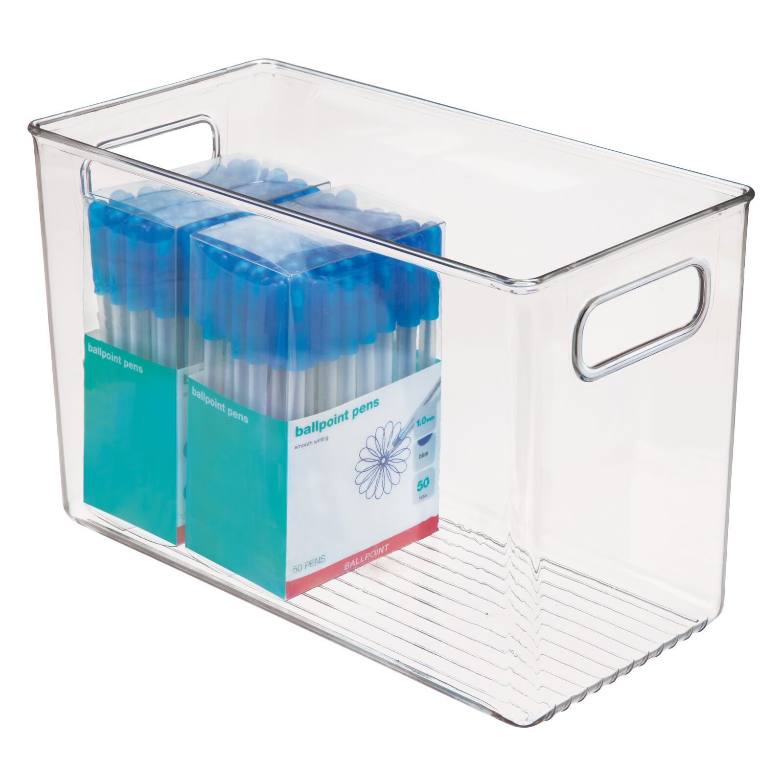 mDesign Storage Organizer Bin with Handles for Cube Furniture 4 Pack