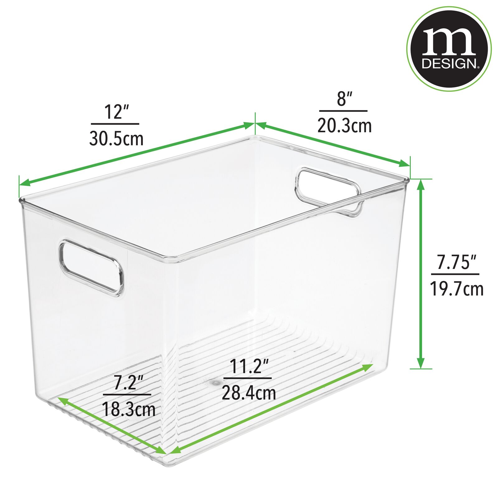 mDesign Storage Organizer Bin with Handles for Cube Furniture 4 Pack