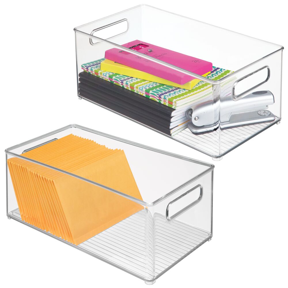 Mdesign Plastic Home Office Storage Organizer 14 5 L 2 Pack