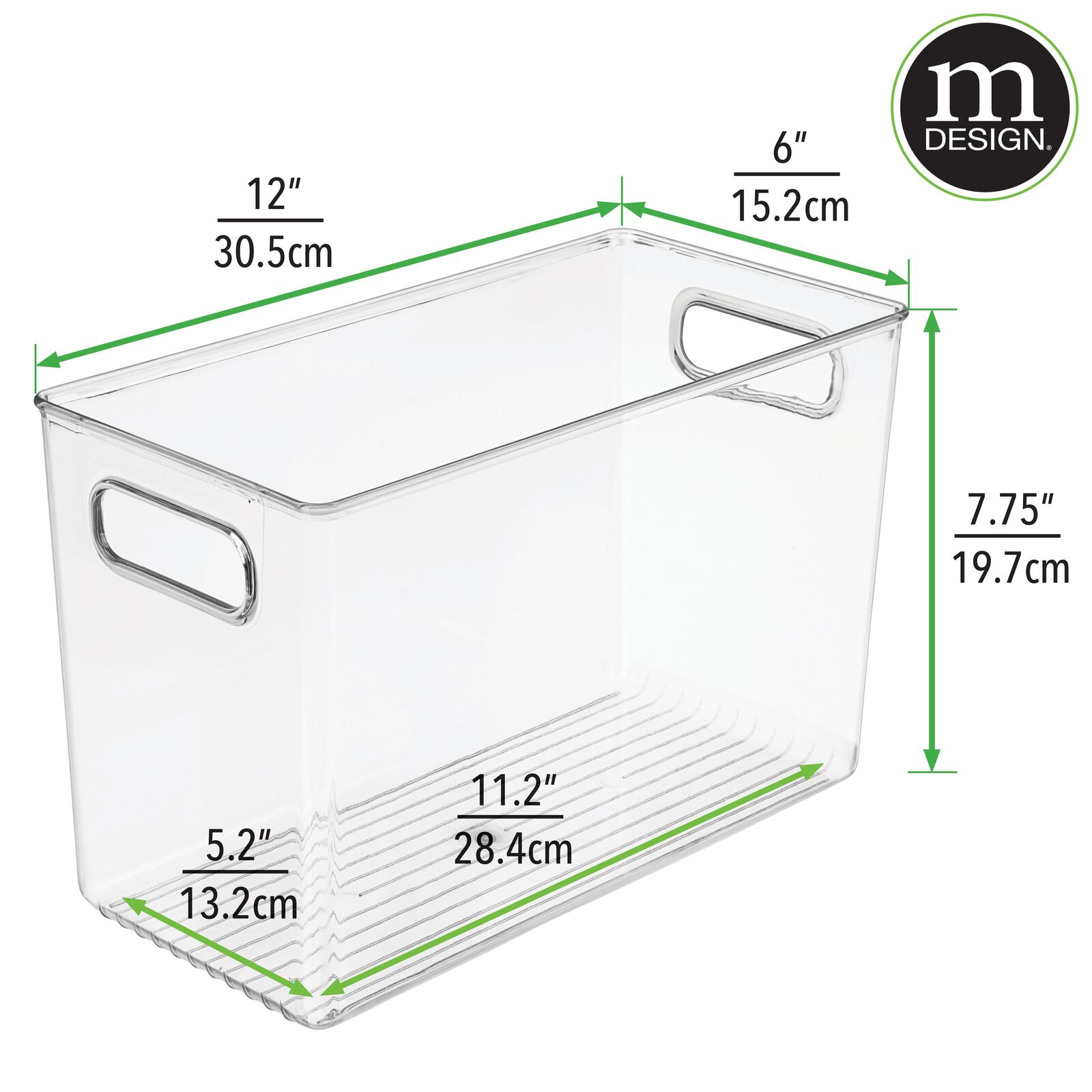 mDesign Storage Organizer Bin with Handles for Cube Furniture 4 Pack