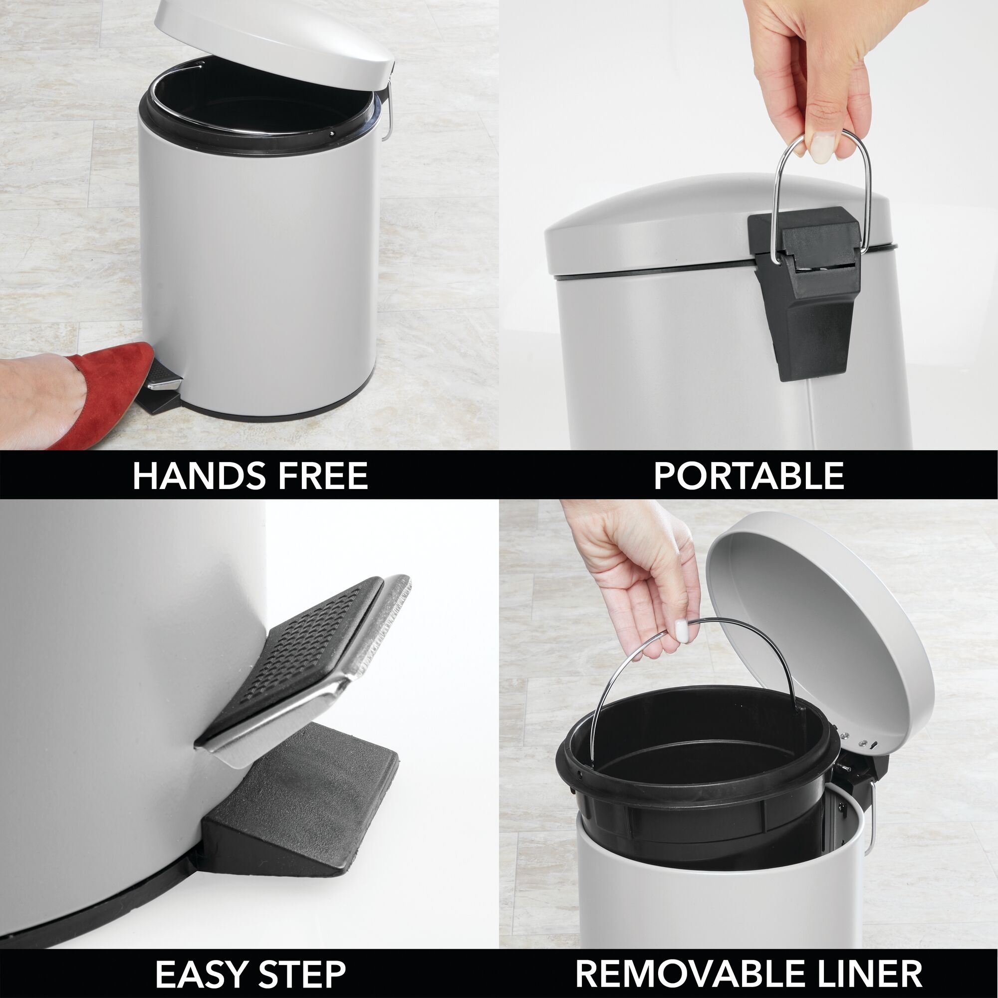 trash can with removable lid