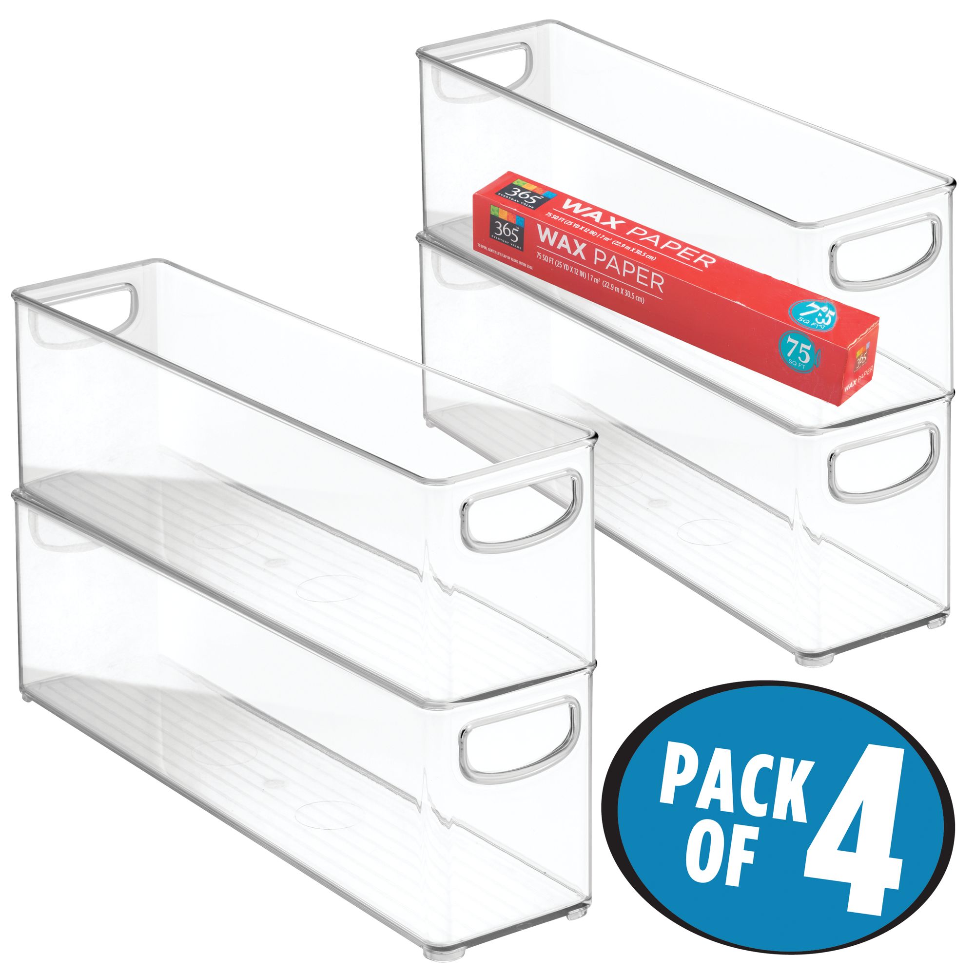 mDesign Plastic Kitchen Food Storage Bin with Handles, 16" Long eBay