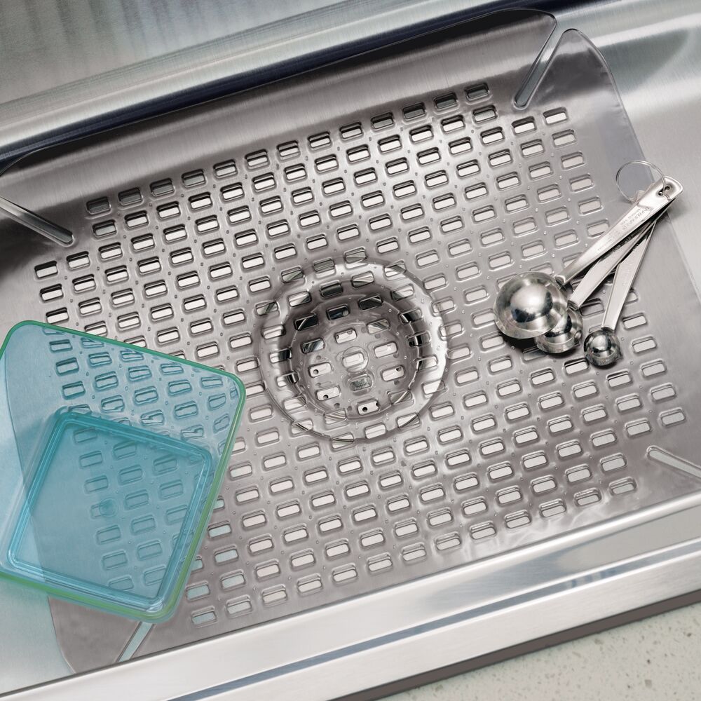 mDesign Adjustable Plastic Kitchen Sink Protector Mat, Large eBay