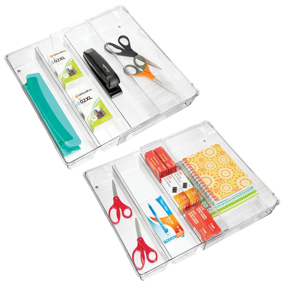 Mdesign Expandable Divided Office Desk Drawer Organizer 3 High