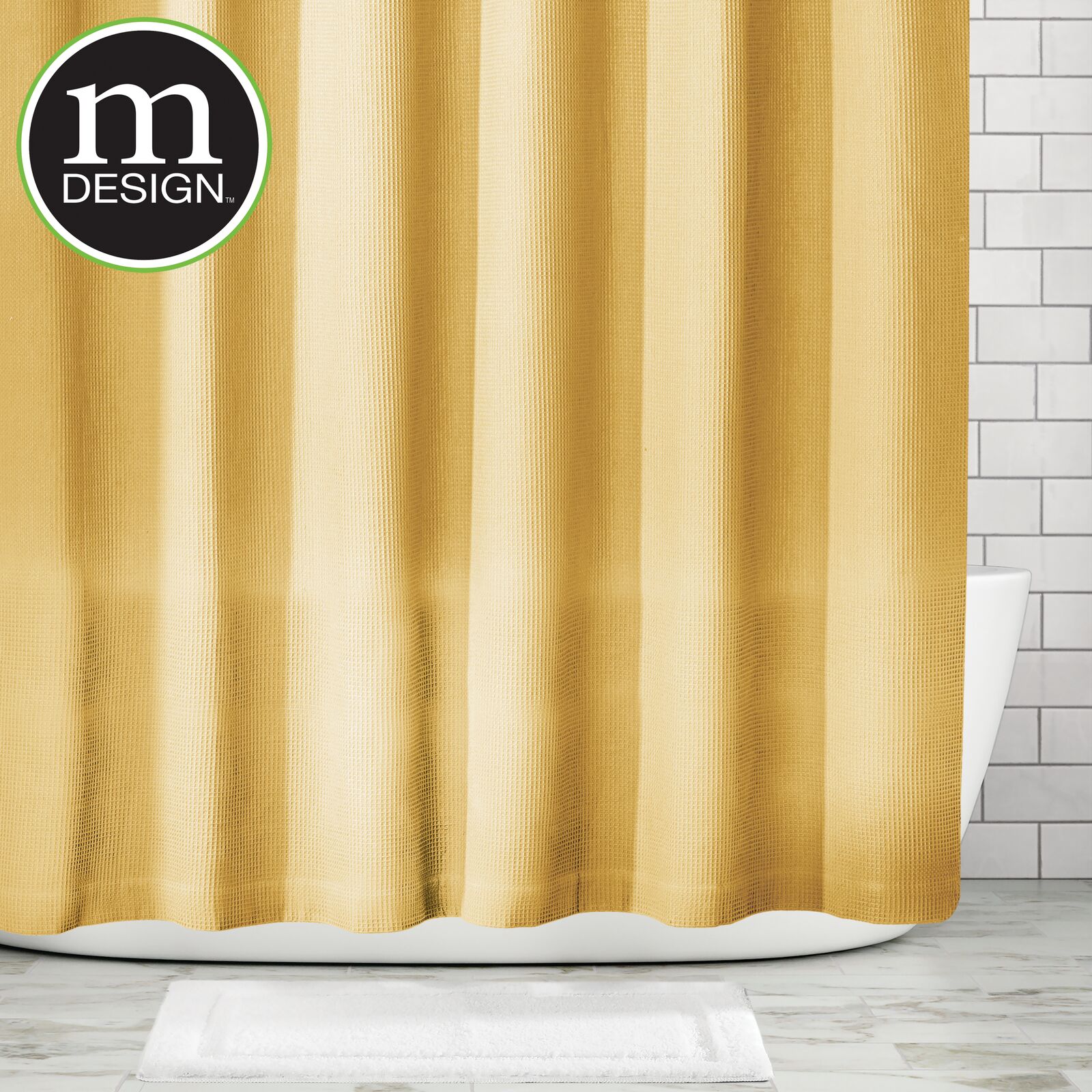 mDesign Waffle Weave Fabric Shower Curtain eBay