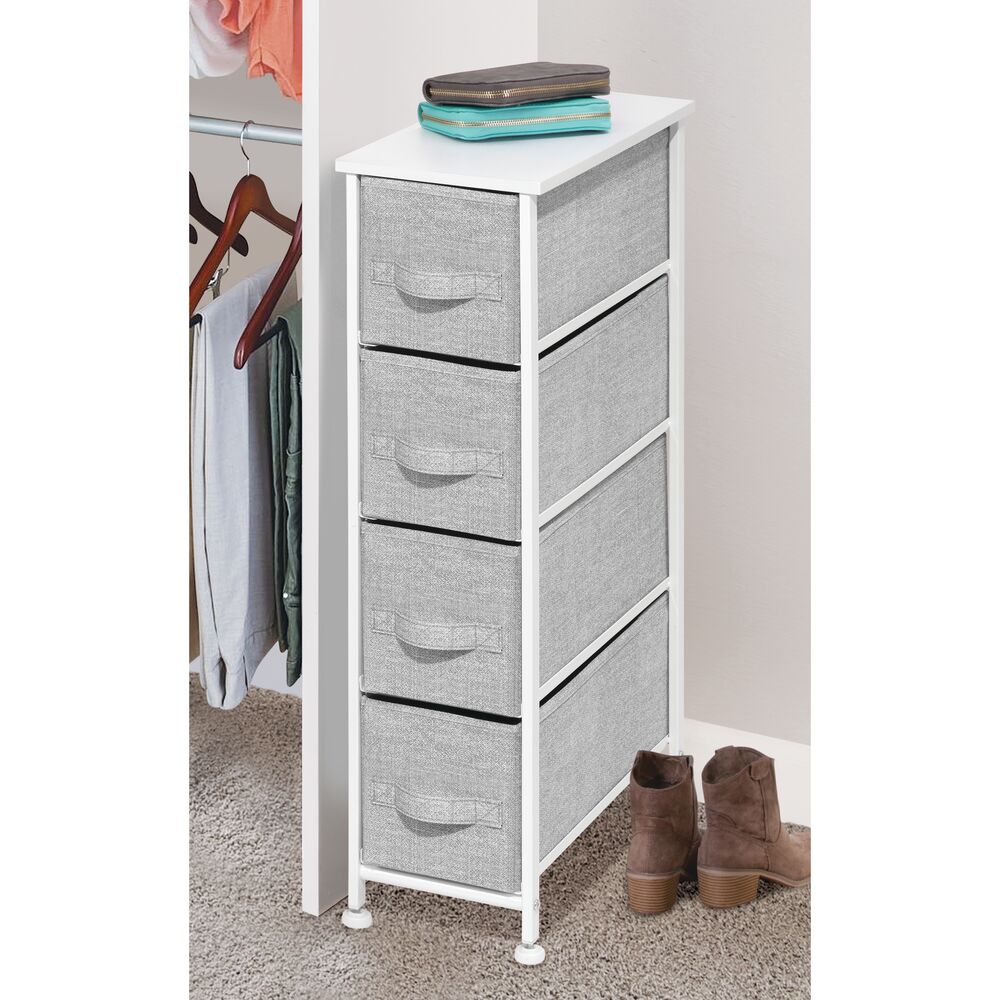 mDesign Narrow Dresser Storage Organizer Tower, 4 Drawers eBay