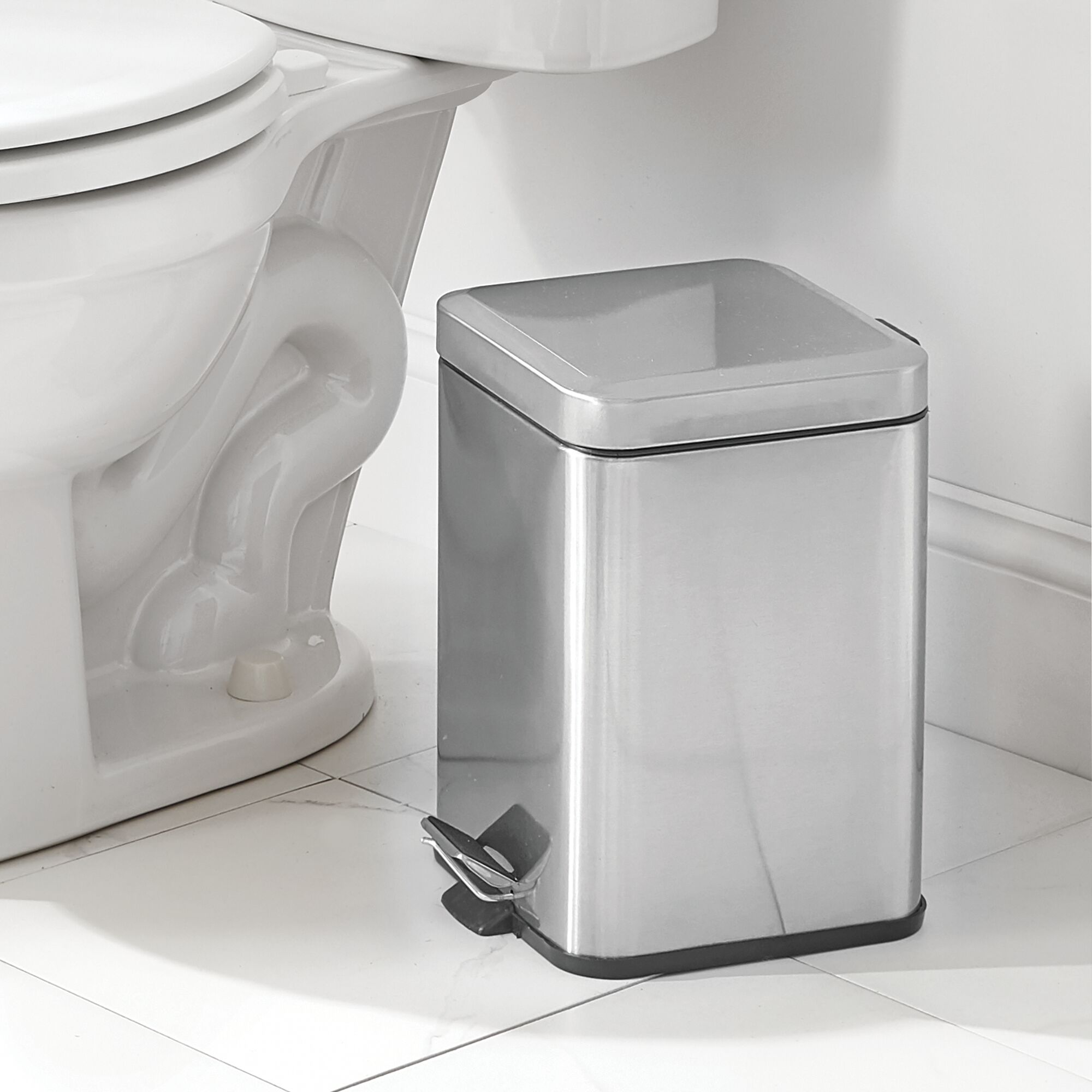 mDesign Small Square Step Trash Can Garbage Bin, Removable Liner, 6L eBay