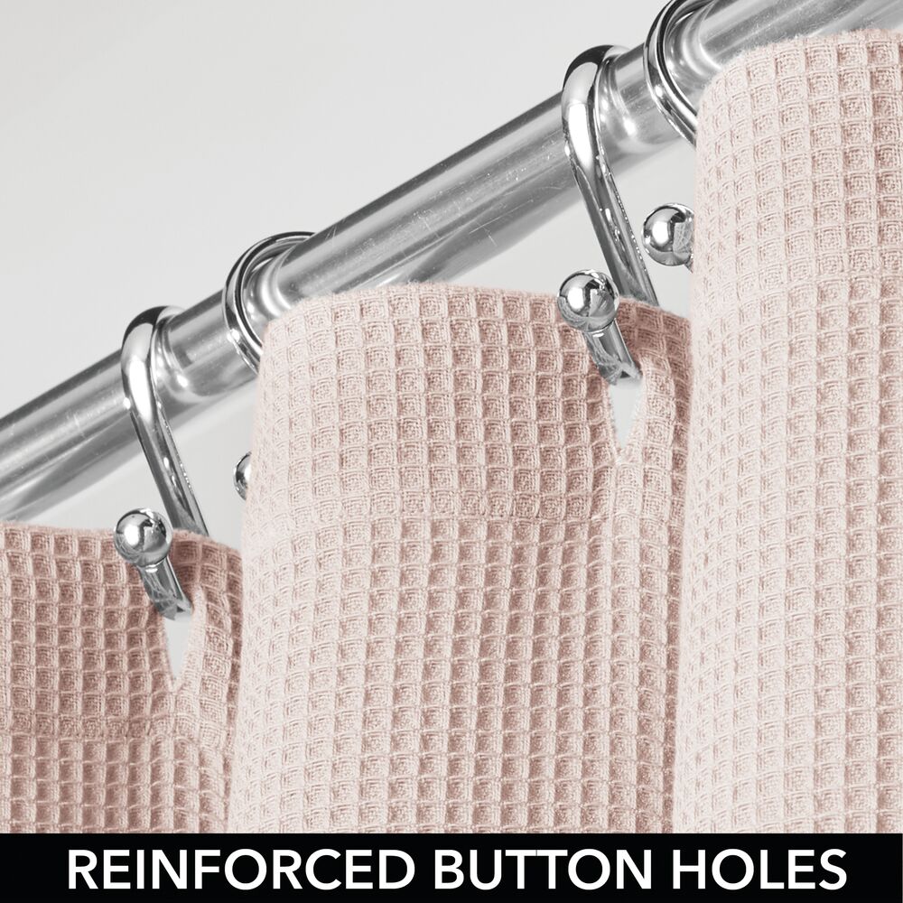 mDesign EXTRA LONG Cotton Waffle Weave Fabric Shower Curtain, 72" x 96