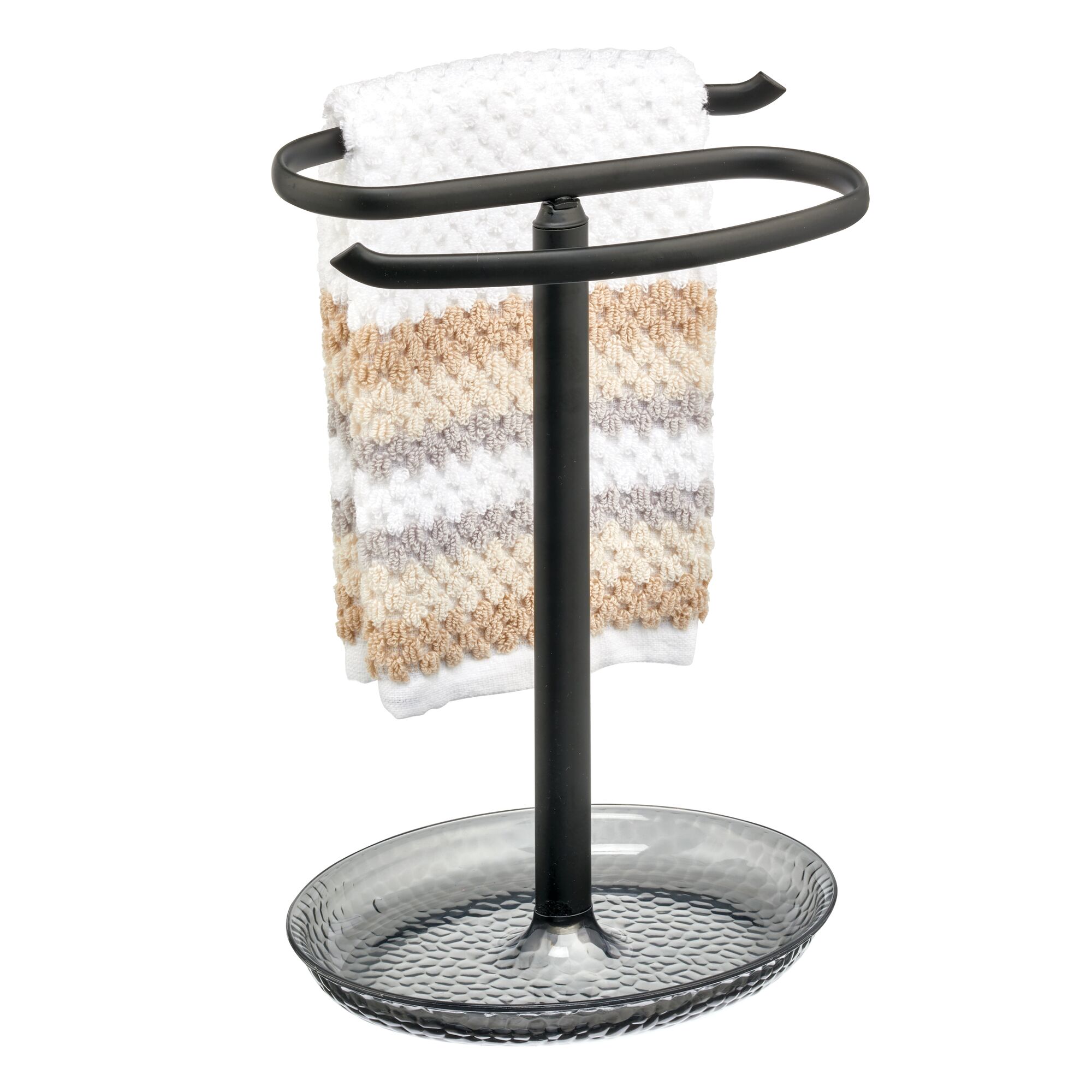 mDesign Fingertip Towel Holder/Tray for Bath Vanity Countertops