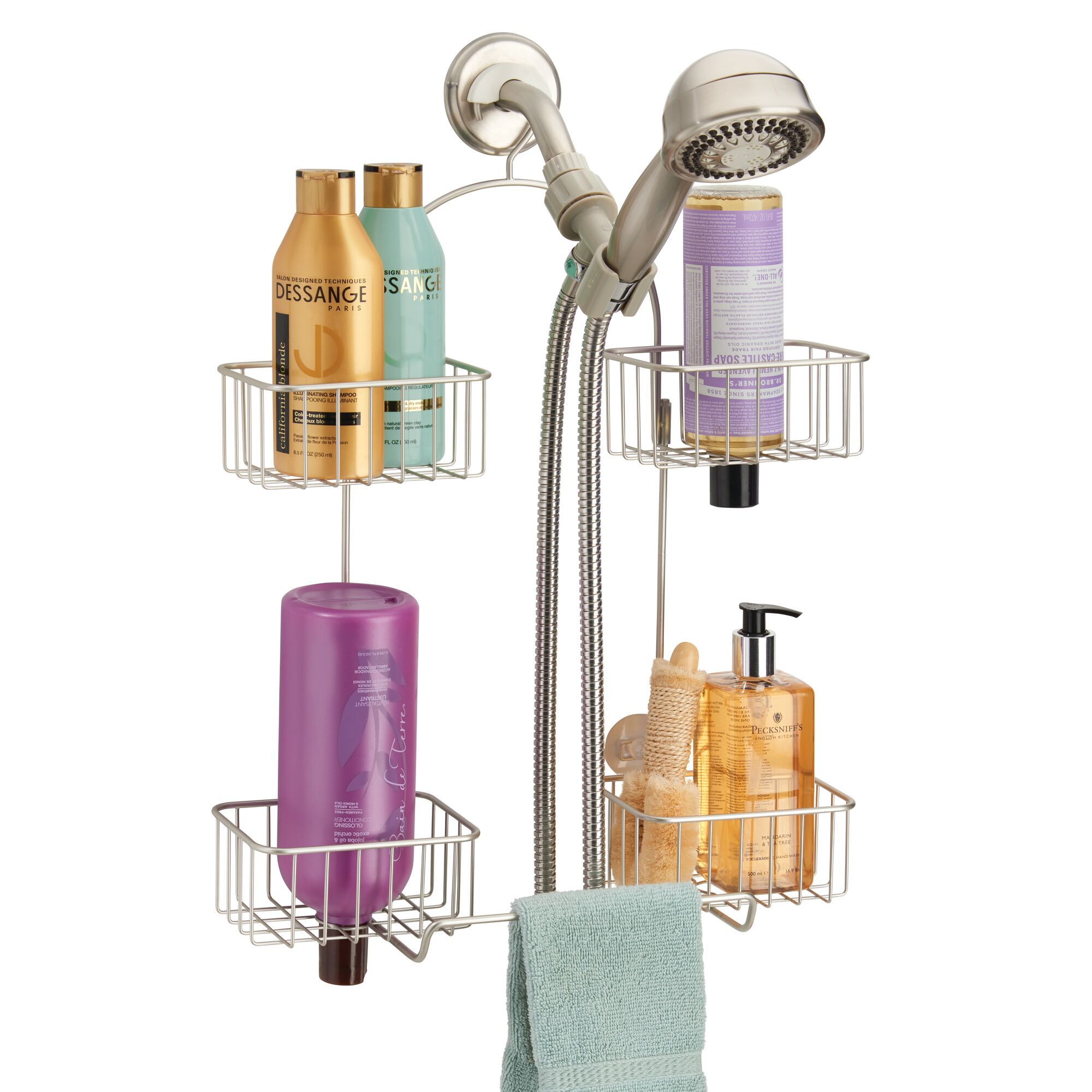 mDesign Shower Caddy for Hand Held Shower Head and Hose, 4 Baskets eBay