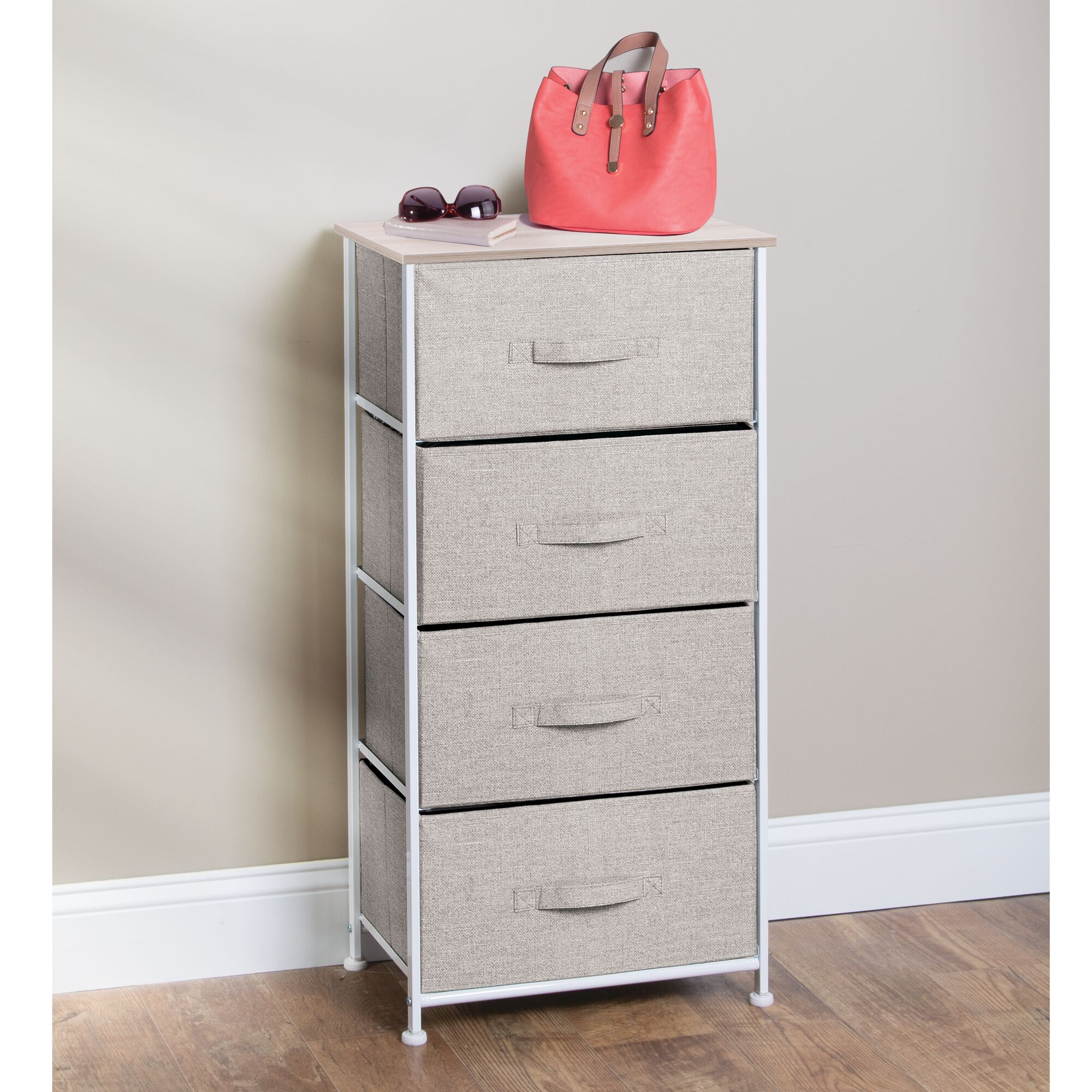 mDesign Vertical Dresser Storage Tower with 4 Drawers eBay