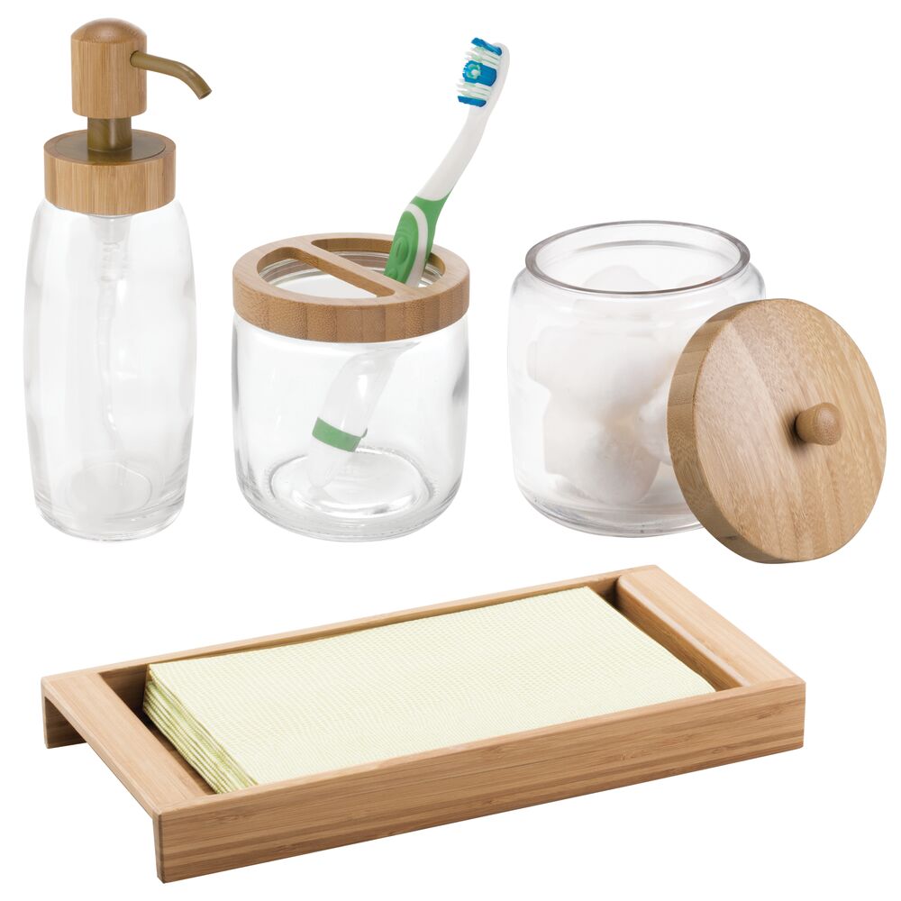 Mdesign 4 Piece Accessory Set For Bathroom Countertops And Sinks