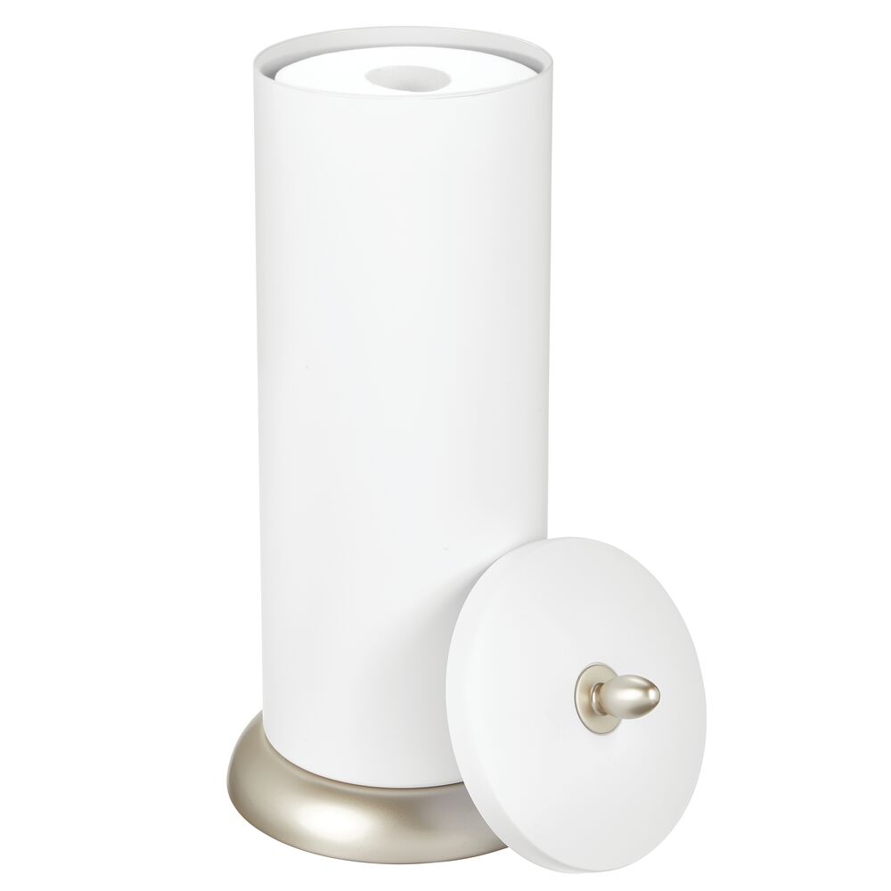 Gray Stores 3 Rolls mDesign Plastic Toilet Tissue Paper Holder Canister