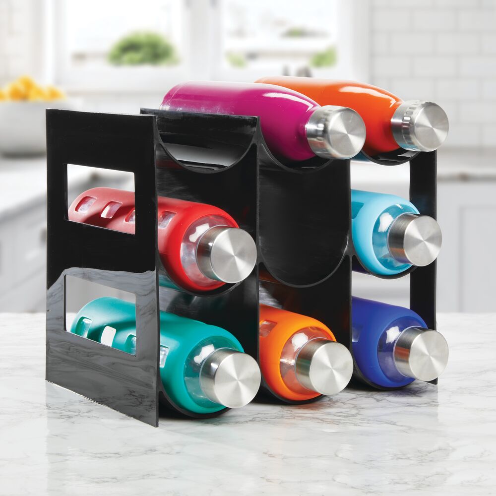 mDesign Plastic Water Bottle & Wine Rack Storage Holder, 9 Bottles eBay