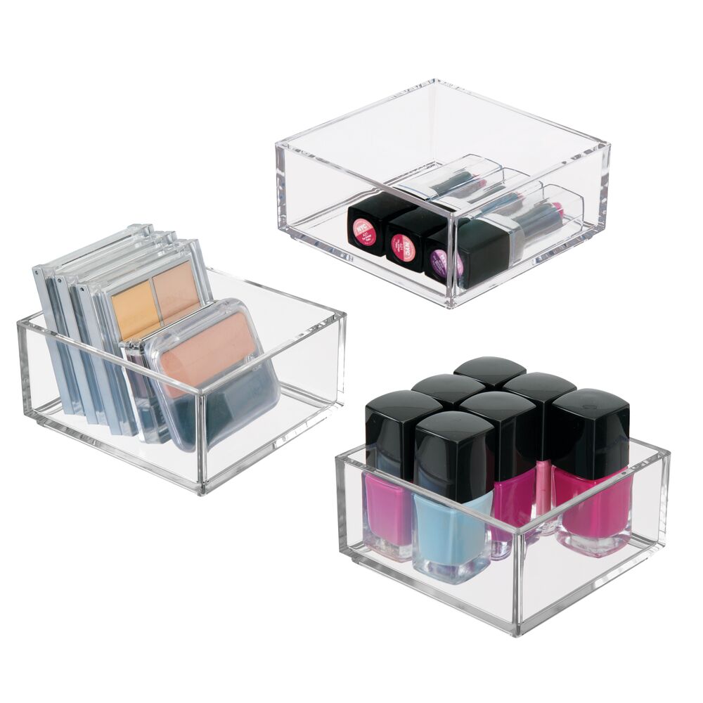 Mdesign Plastic Makeup Vanity Drawer Organizer Tray 4 Square