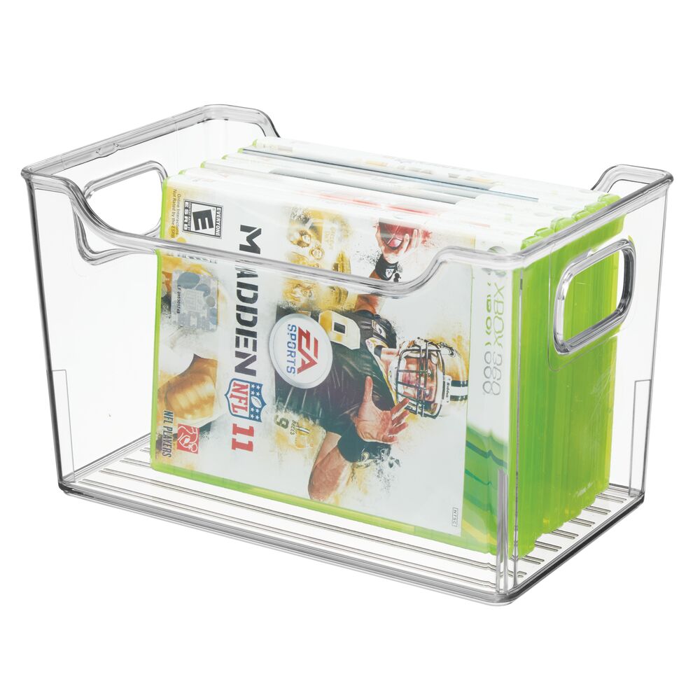 mDesign Storage Organizer Bin with Handles for Cube Furniture Clear