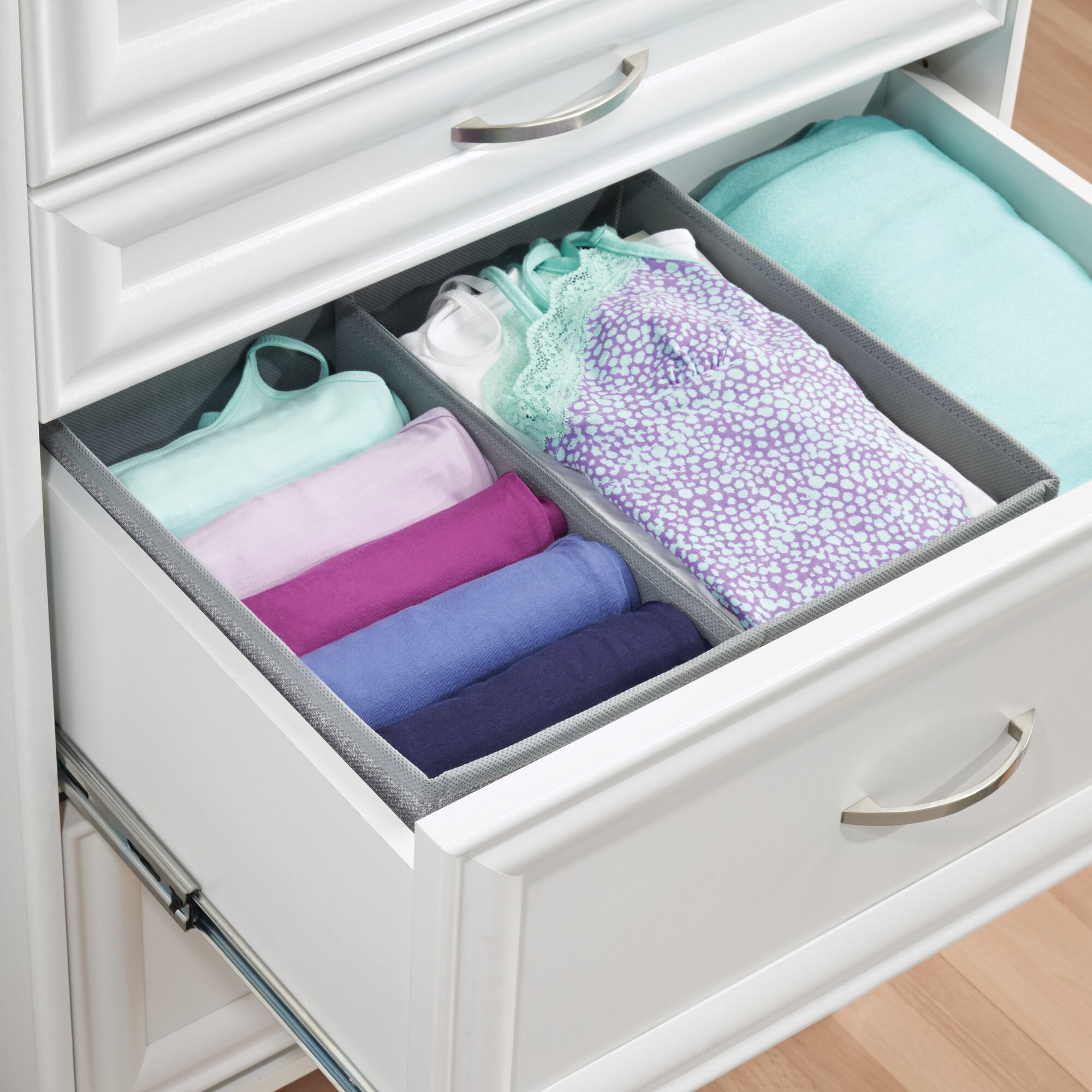 Closet Storage 2 Section Tray Mdesign Fabric Dresser Drawer Home