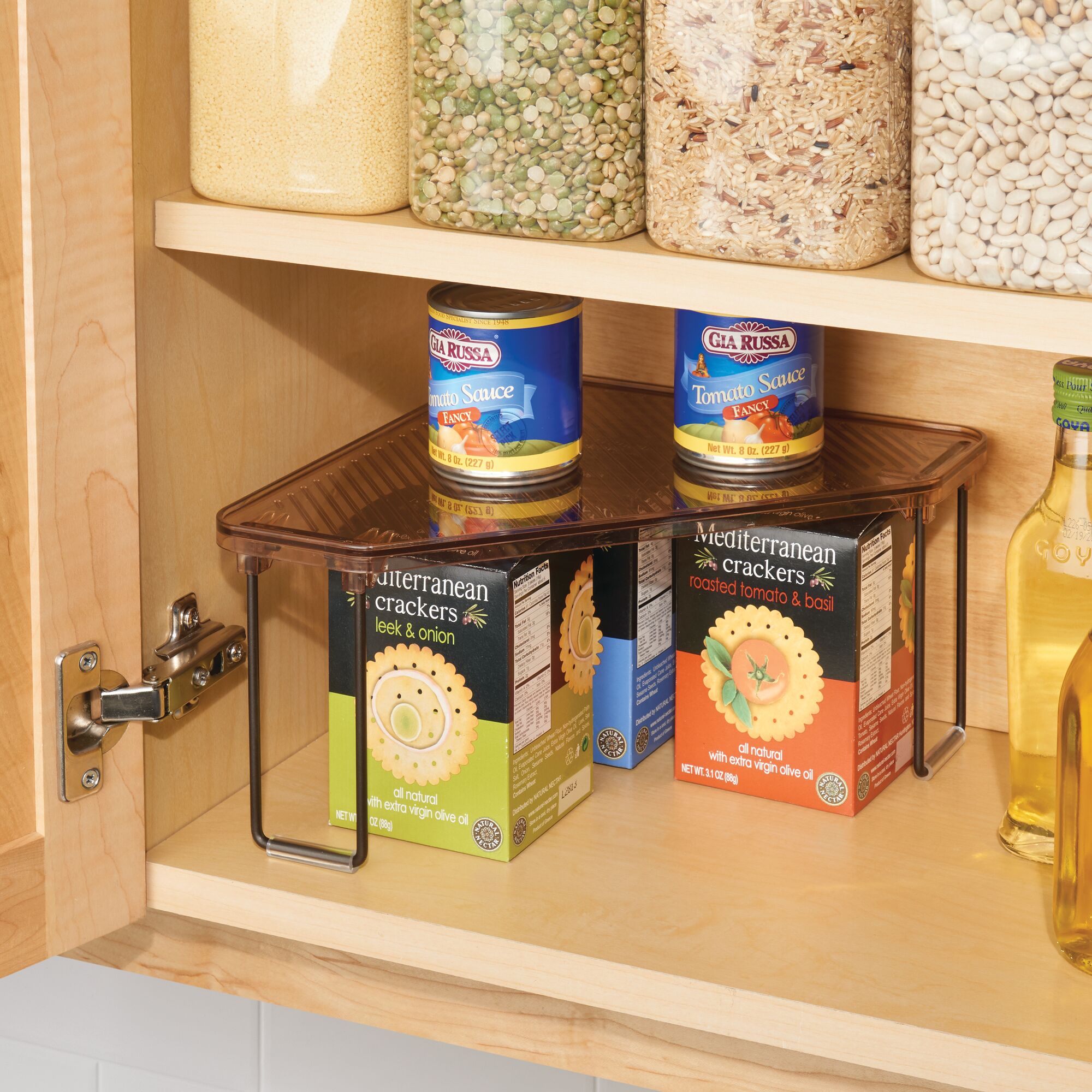 mDesign Corner Stackable Organizer Shelf for Kitchen eBay