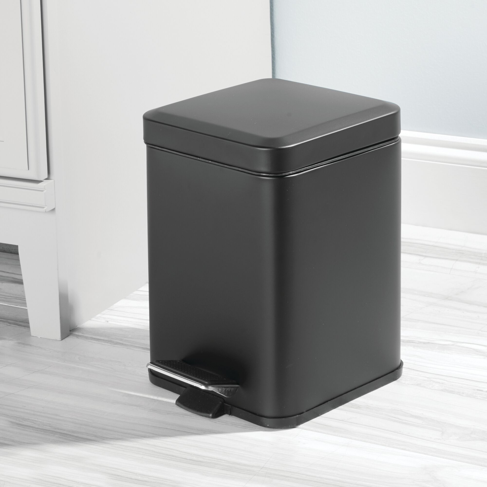 mDesign Small Square Step Trash Can Garbage Bin, Removable Liner, 6L eBay