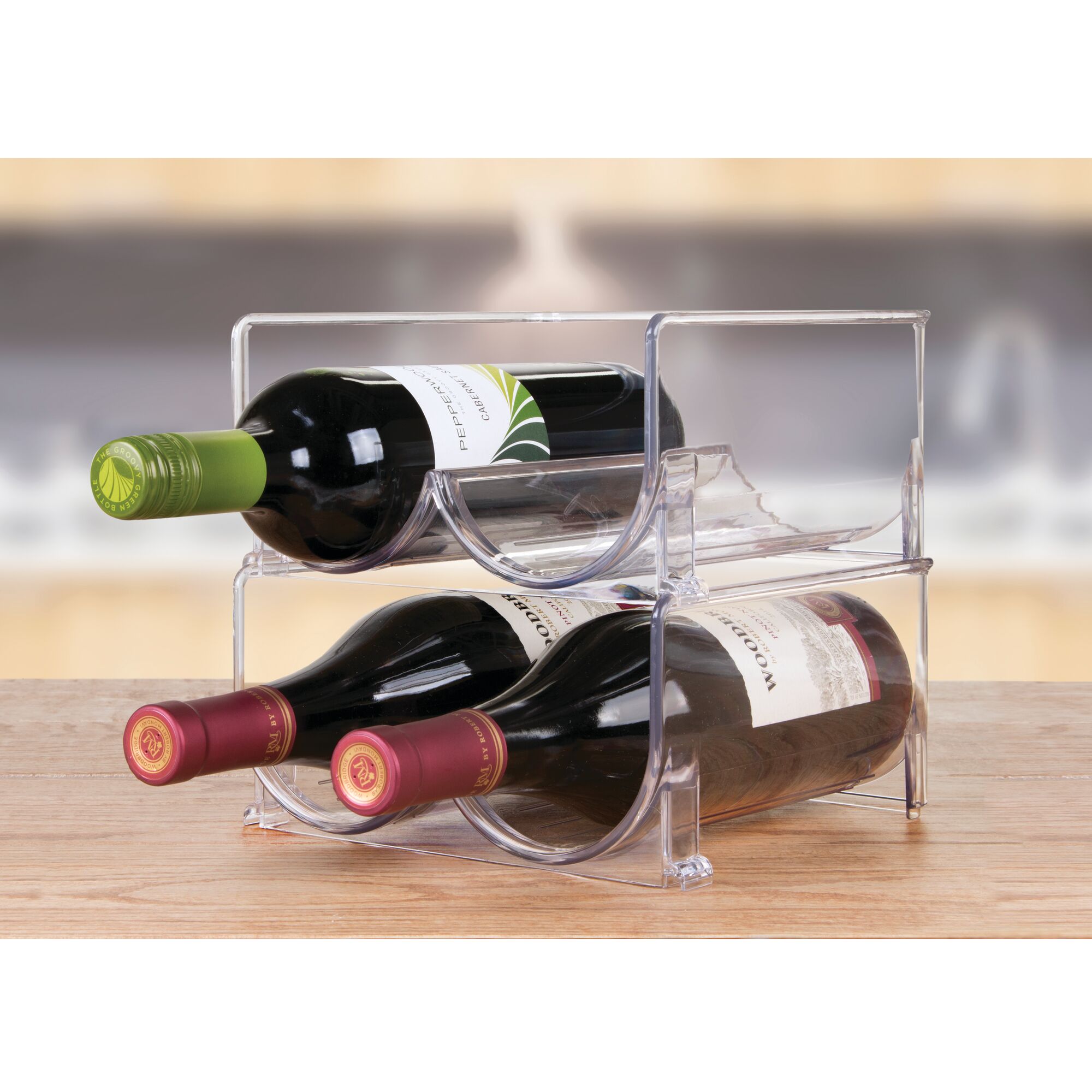 mDesign Plastic Wine Rack Storage Organizer, 2 Bottles Each eBay